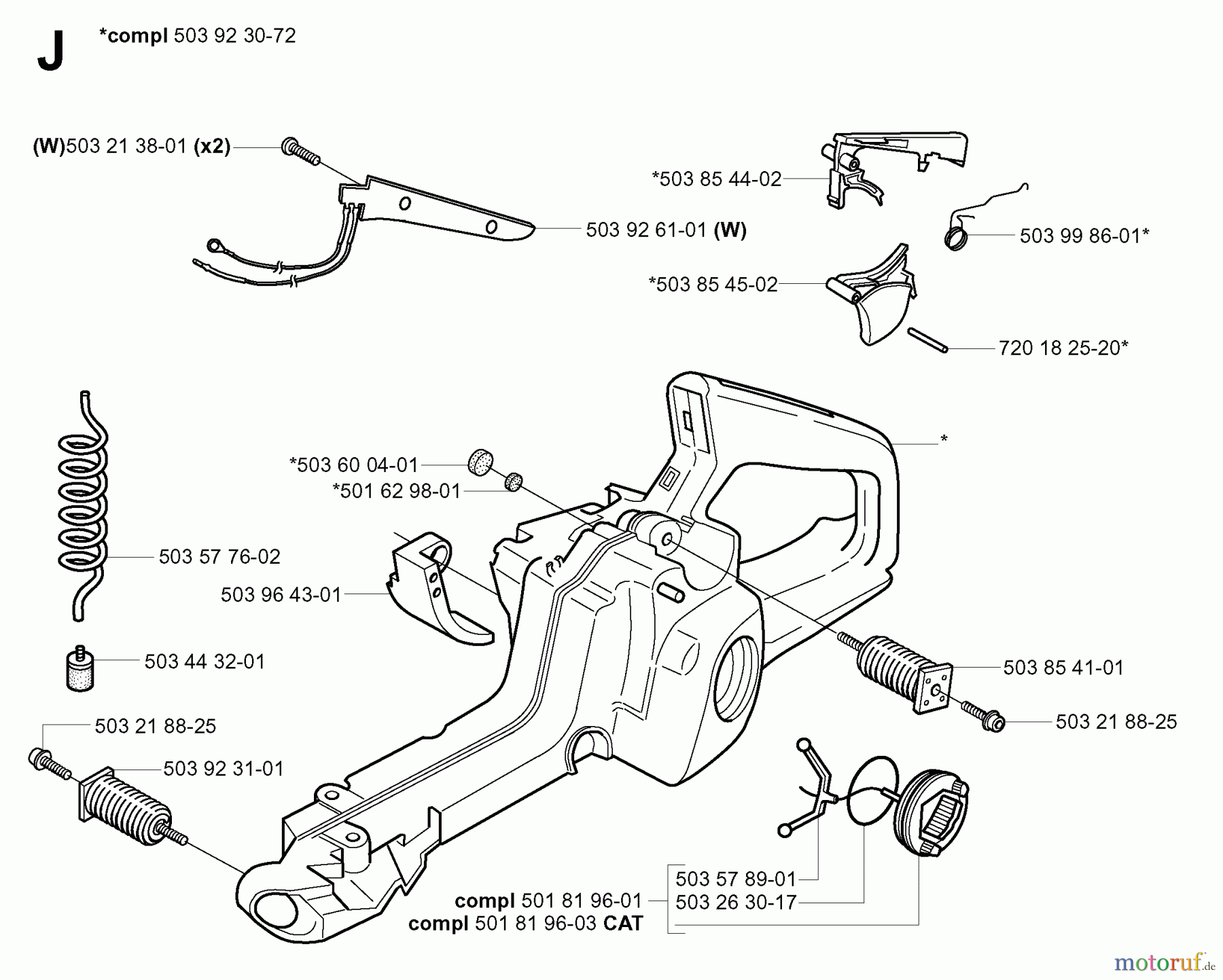 Jonsered Motorsägen CS2159 - Jonsered Chainsaw (2003-11) FUEL TANK
