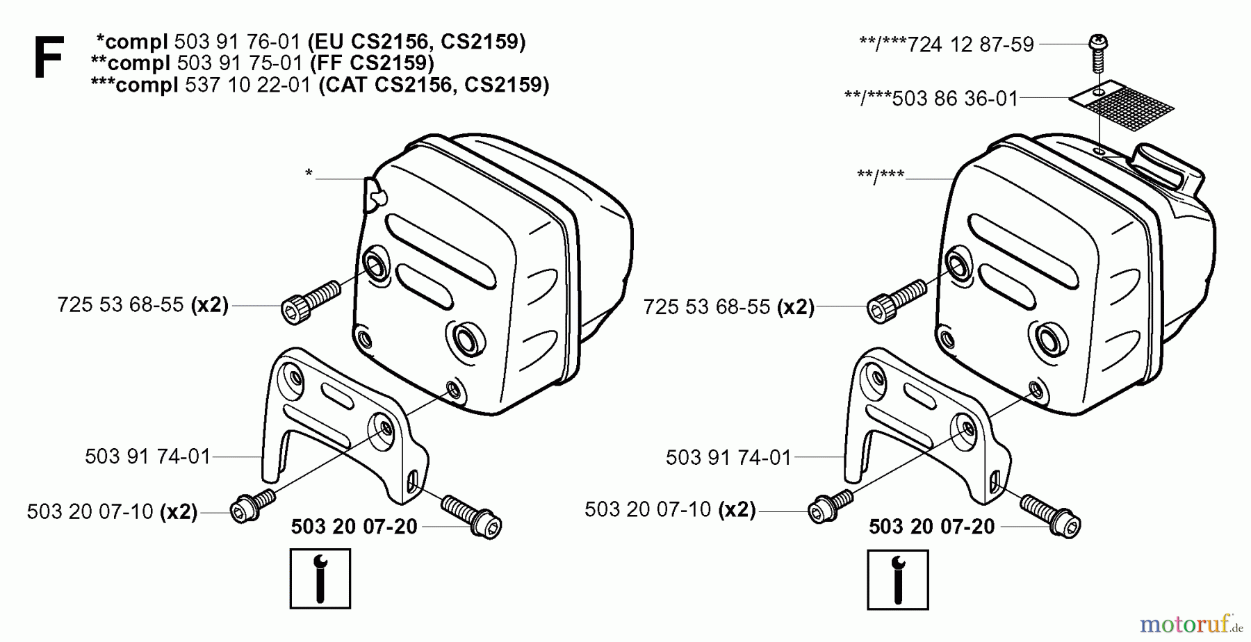 Jonsered Motorsägen CS2159 EPA I - Jonsered Chainsaw (2003-11) MUFFLER