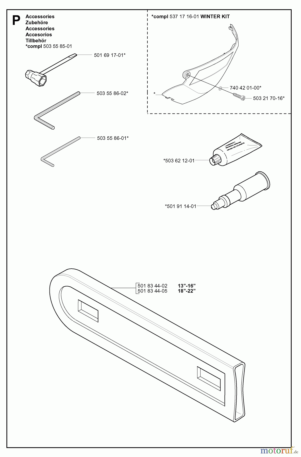 Jonsered Motorsägen CS2156 - Jonsered Chainsaw (2004-05) ACCESSORIES