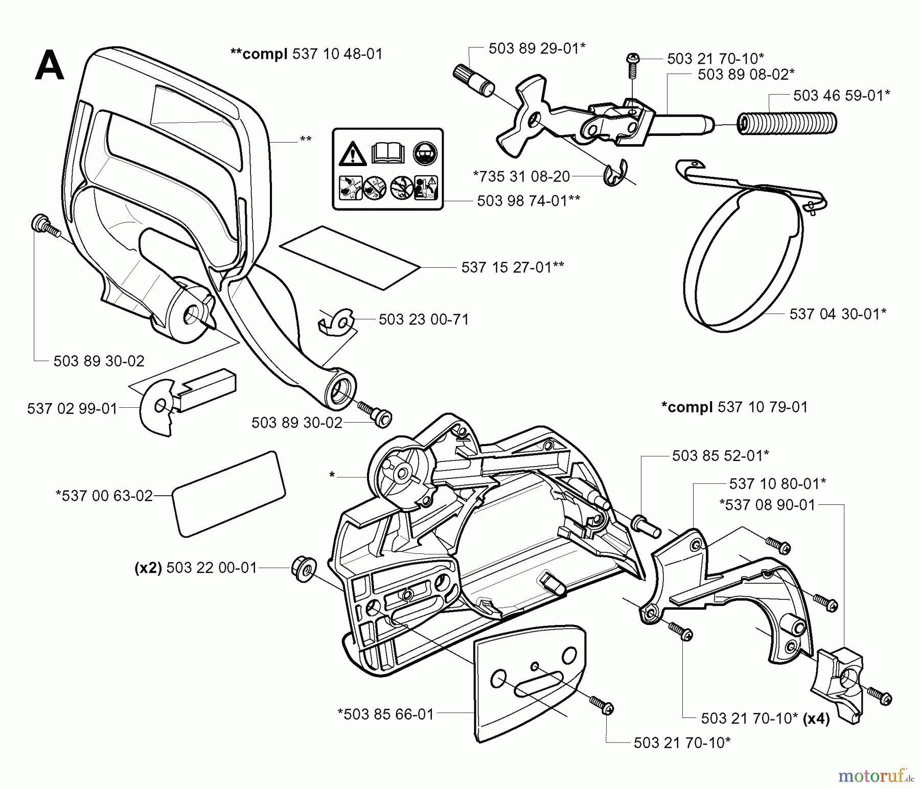 Jonsered Motorsägen CS2156 EPA - Jonsered Chainsaw (2004-05) CHAIN BRAKE CLUTCH COVER