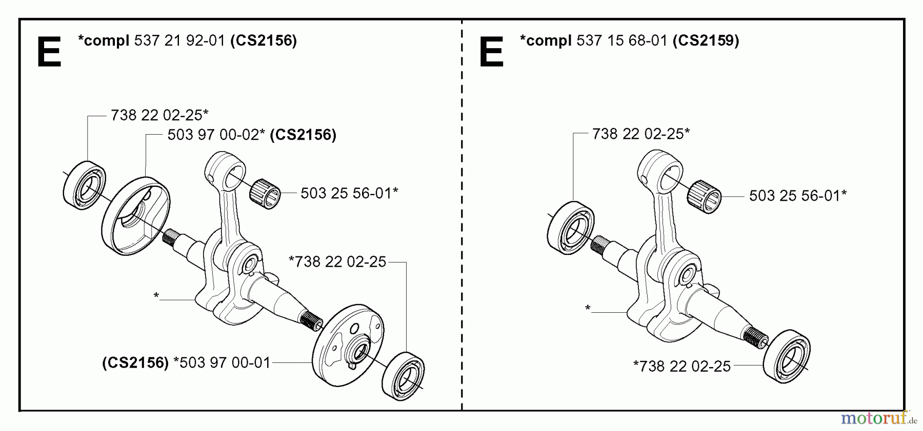  Jonsered Motorsägen CS2156 - Jonsered Chainsaw (2004-05) CRANKSHAFT #1