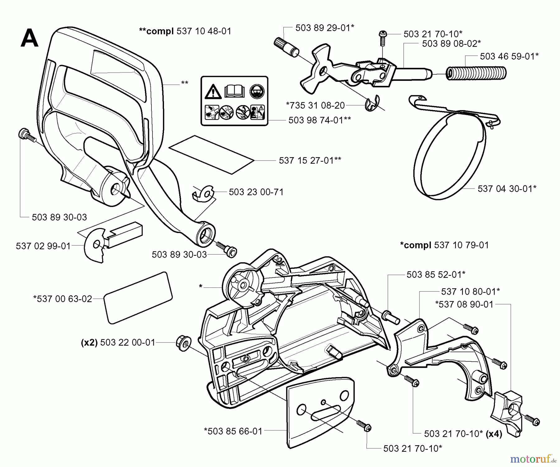Jonsered Motorsägen CS2159 - Jonsered Chainsaw (2005-02) CHAIN BRAKE CLUTCH COVER