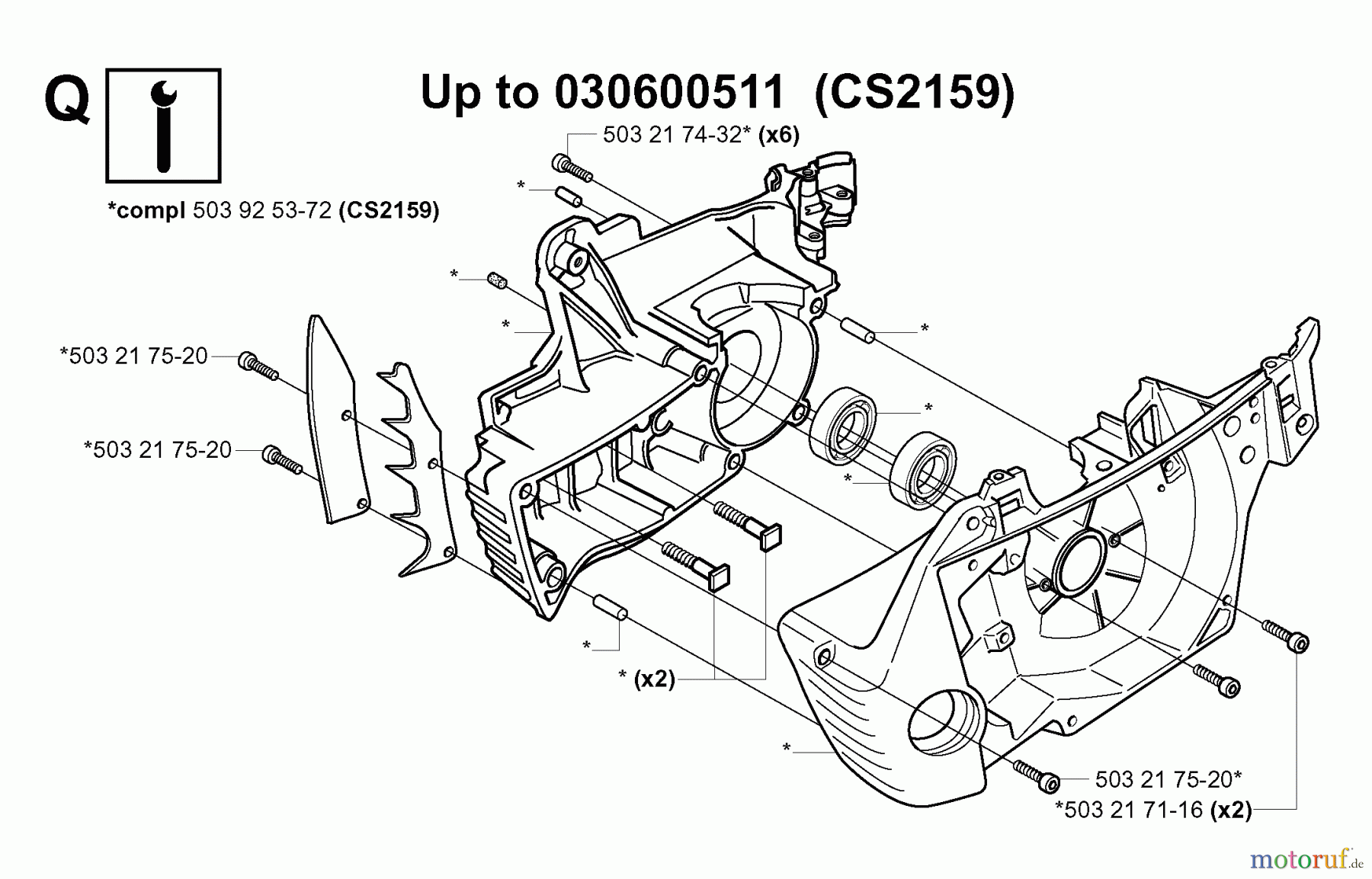  Jonsered Motorsägen CS2156 EPA - Jonsered Chainsaw (2005-02) CRANKCASE #2
