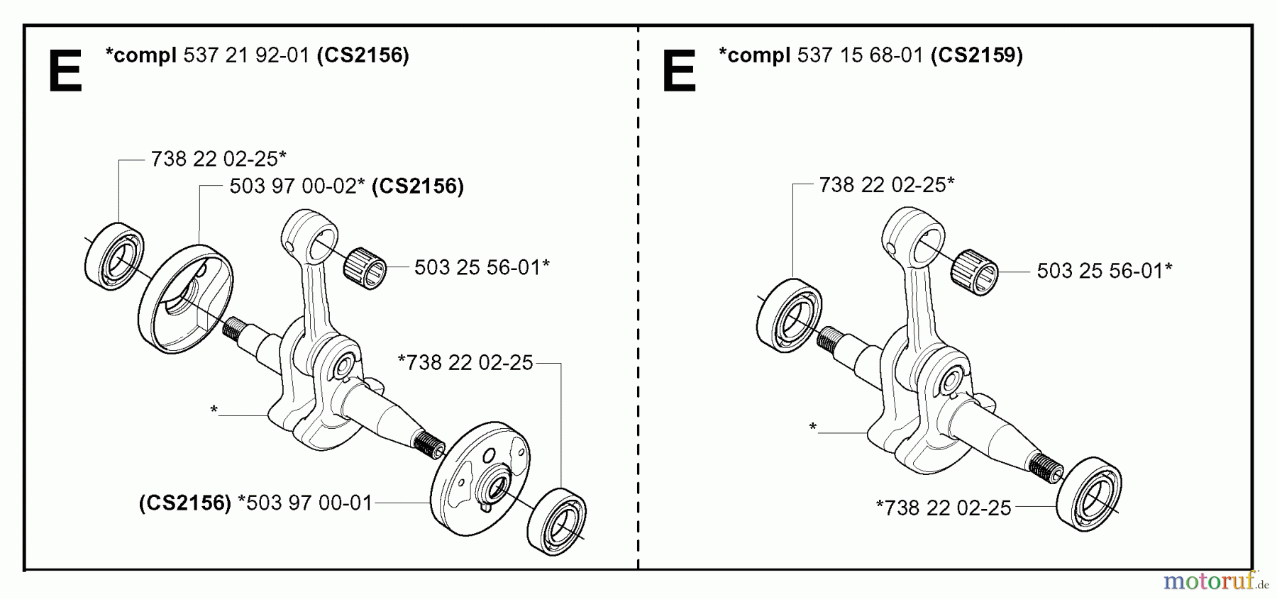 Jonsered Motorsägen CS2159 - Jonsered Chainsaw (2005-02) CRANKSHAFT #2