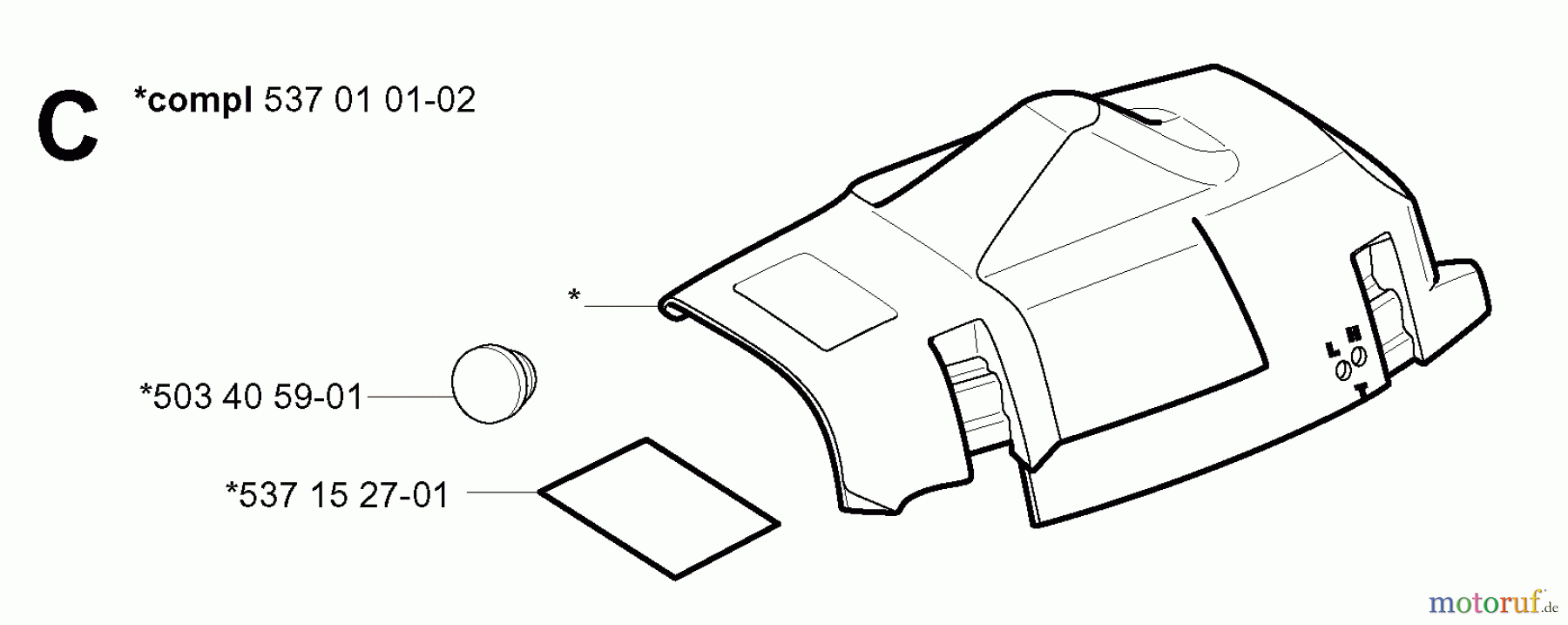 Jonsered Motorsägen CS2159 EPA - Jonsered Chainsaw (2005-02) CYLINDER COVER