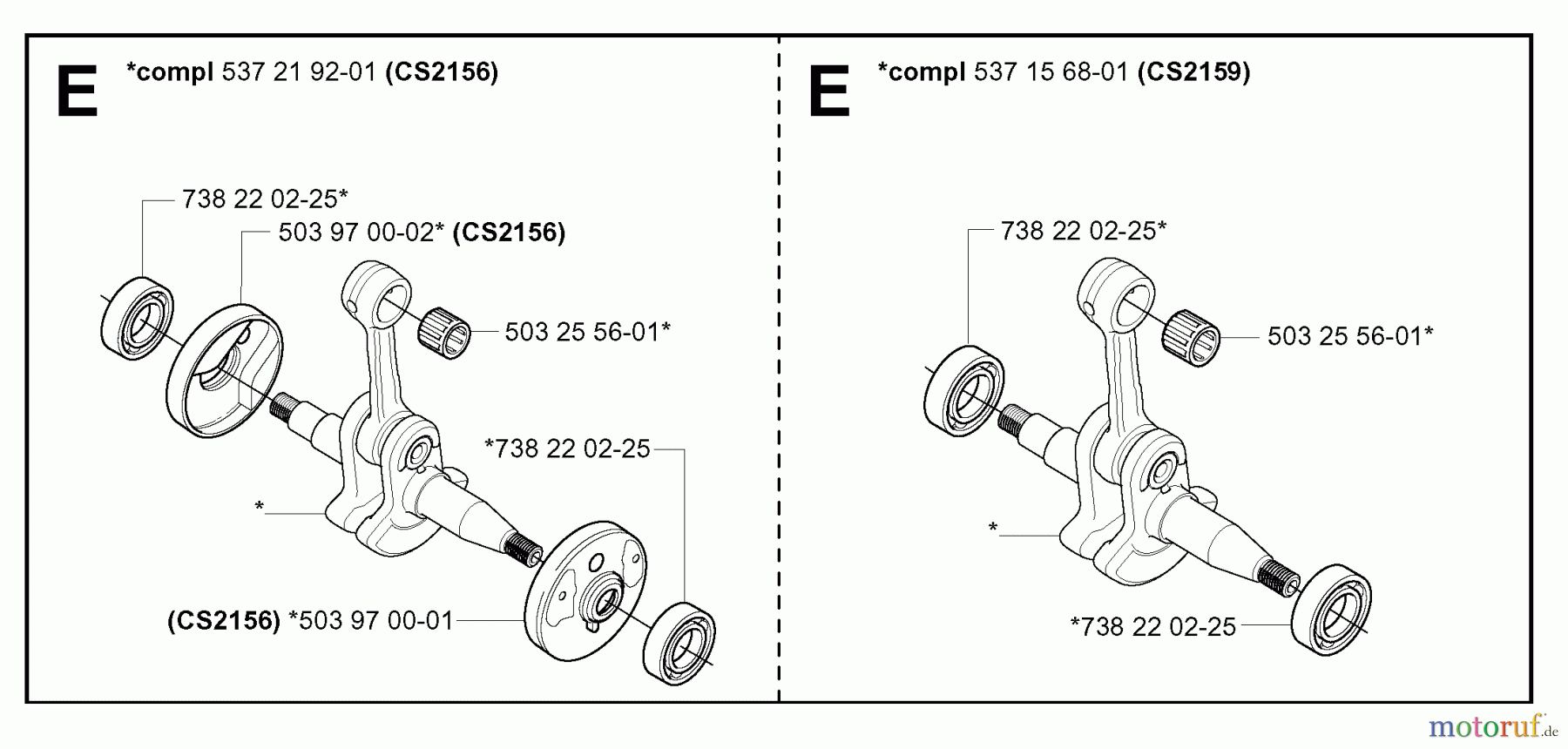  Jonsered Motorsägen CS2156 - Jonsered Chainsaw (2006-02) CRANKSHAFT #2