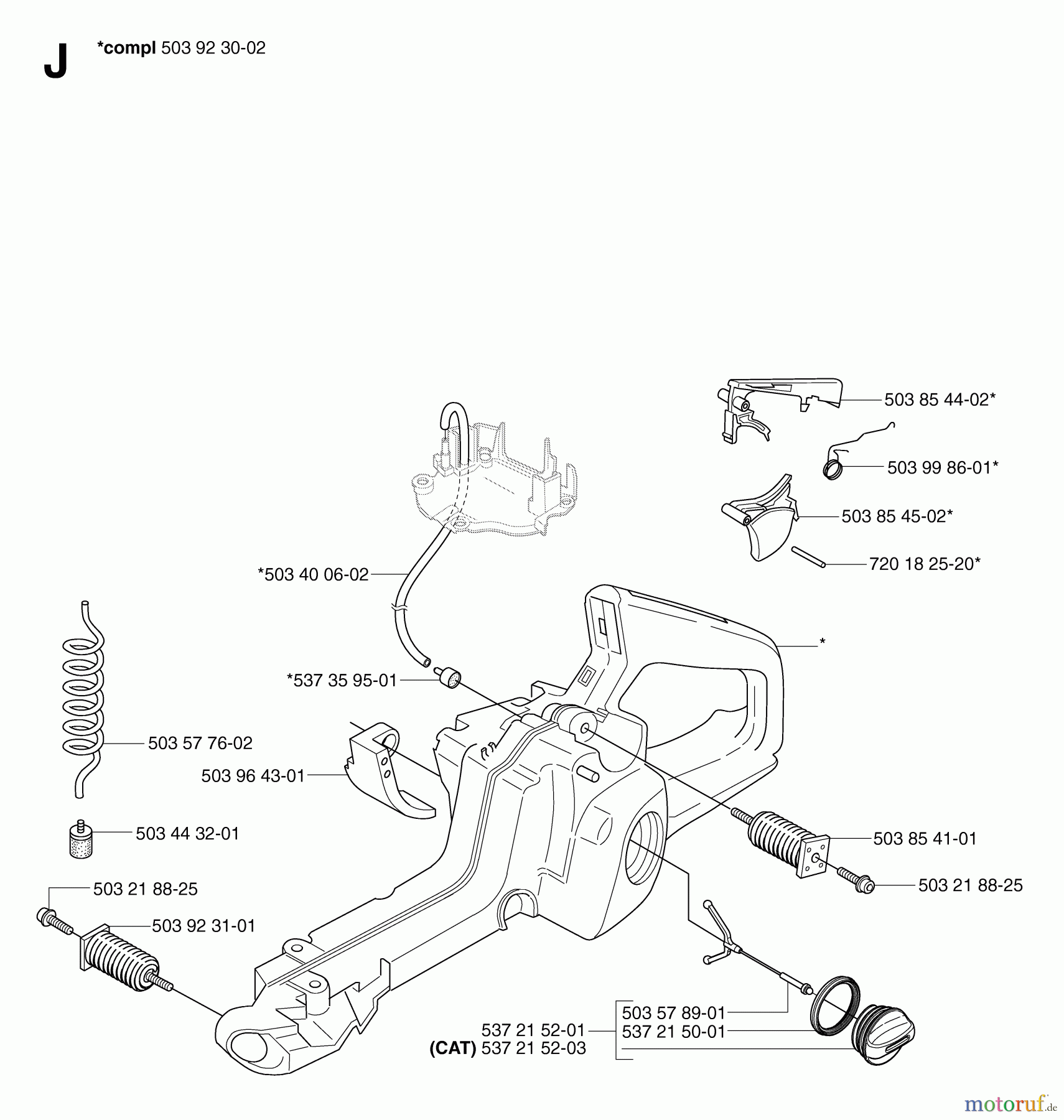Jonsered Motorsägen CS2156 - Jonsered Chainsaw (2007-03) FUEL TANK #1