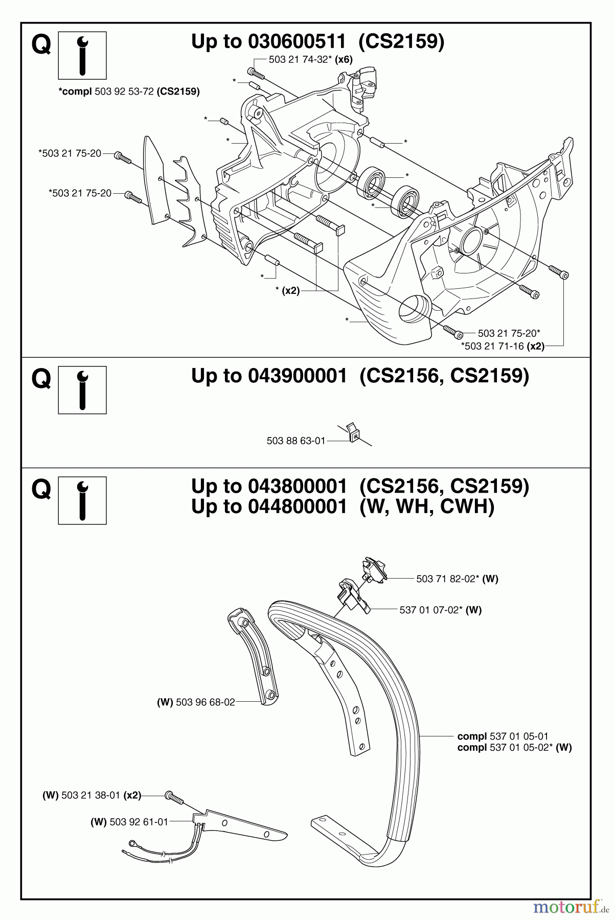 Jonsered Motorsägen CS2156 - Jonsered Chainsaw (2007-03) SERVICE UPDATES #4