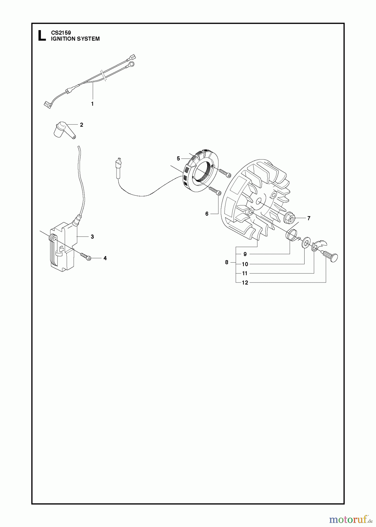  Jonsered Motorsägen CS2159 - Jonsered Chainsaw (2010-02) IGNITION SYSTEM