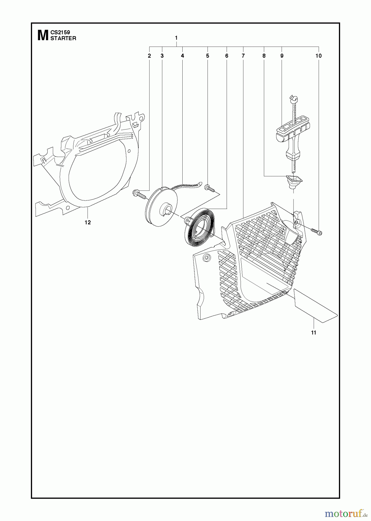  Jonsered Motorsägen CS2159 - Jonsered Chainsaw (2011-05) STARTER