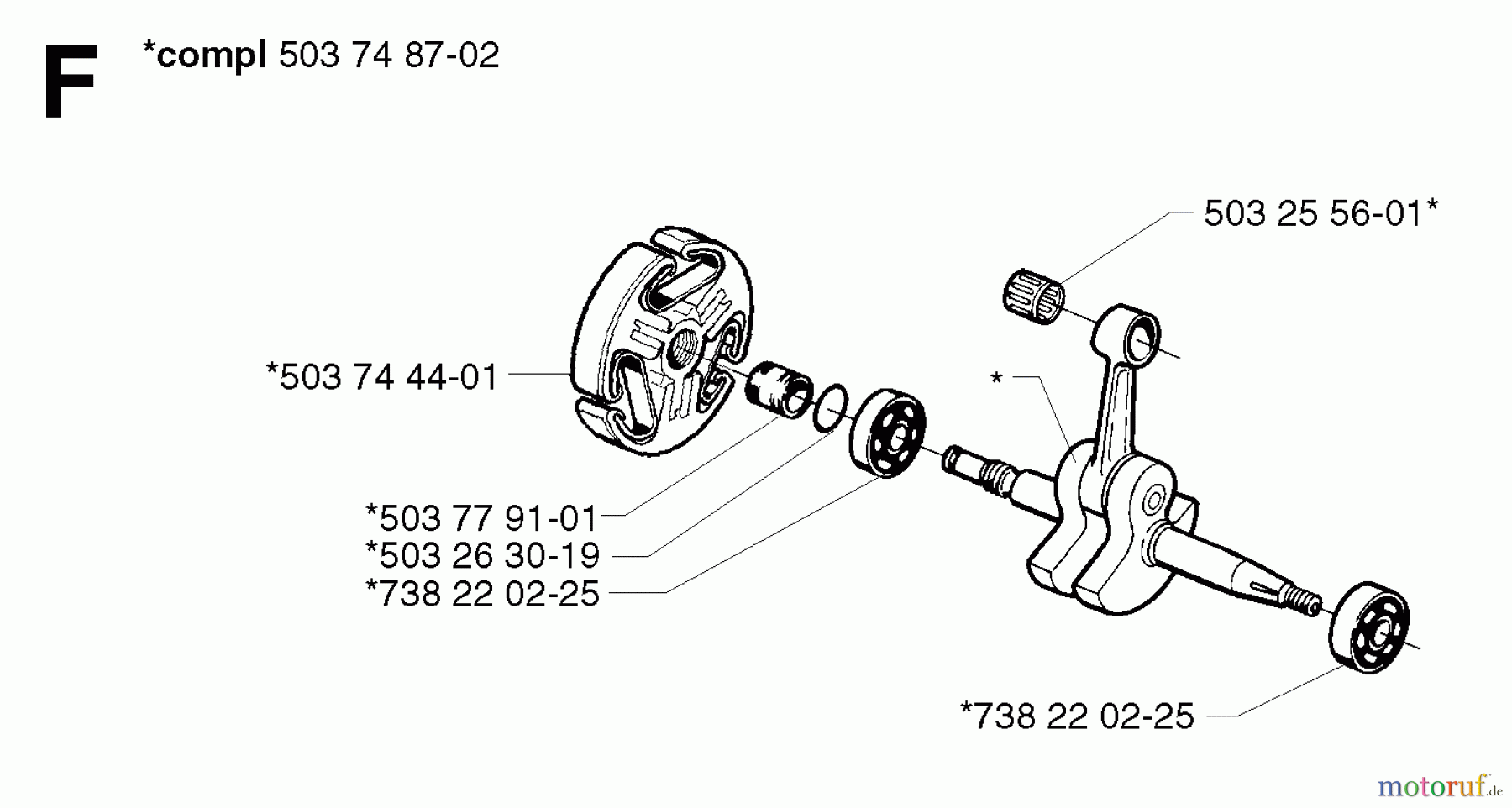 Jonsered Motorsägen CS2171 EPA - Jonsered Chainsaw (2003-05) CRANKSHAFT