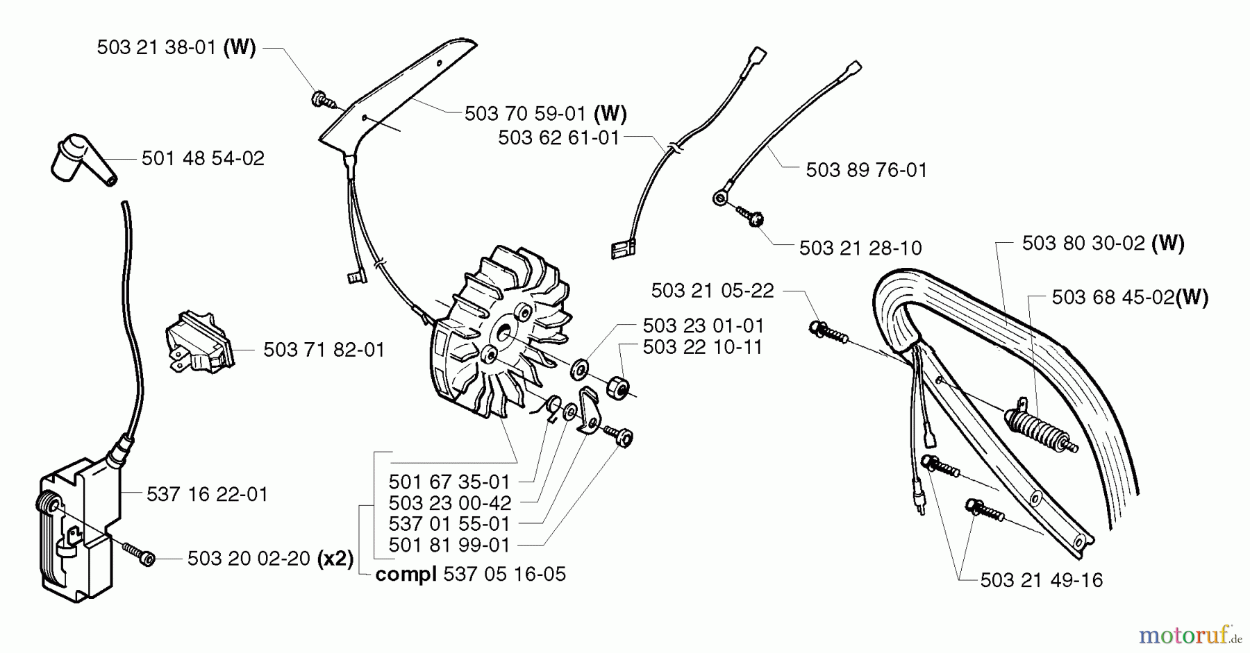 Jonsered Motorsägen CS2171 EPA - Jonsered Chainsaw (2003-05) IGNITION SYSTEM