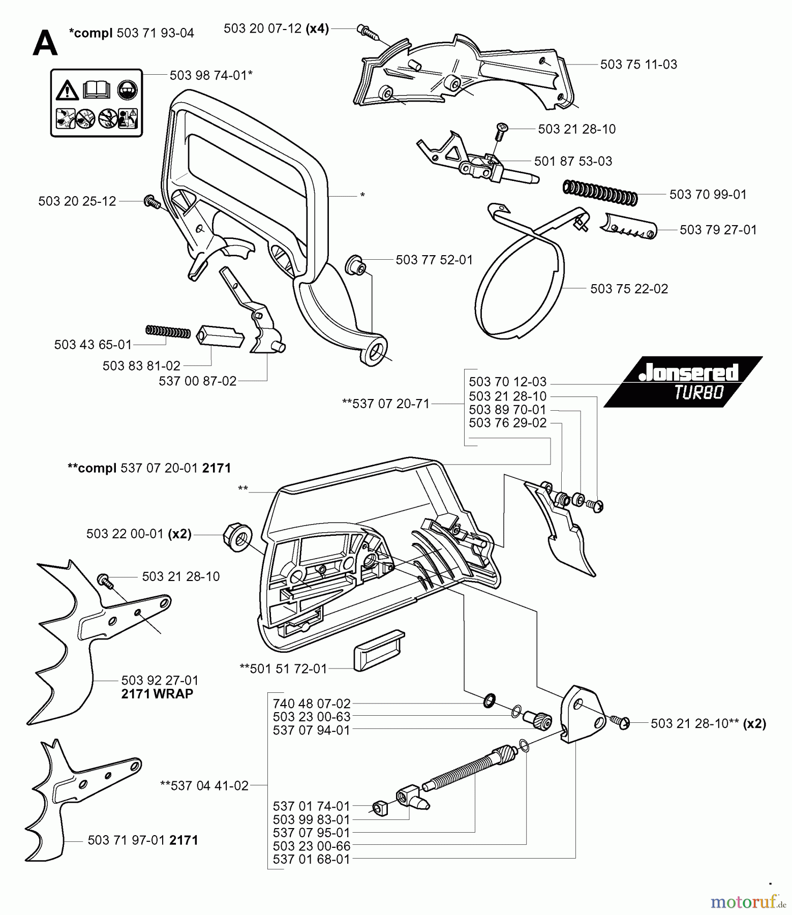Jonsered Motorsägen CS2171 EPA - Jonsered Chainsaw (2005-05) CHAIN BRAKE CLUTCH COVER