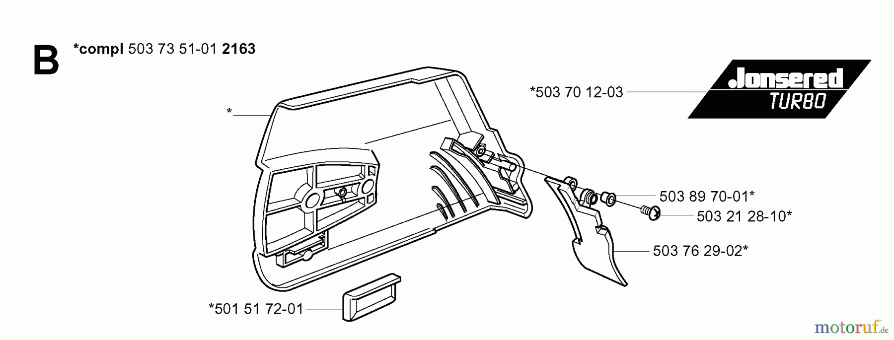 Jonsered Motorsägen CS2171 EPA - Jonsered Chainsaw (2005-05) CLUTCH COVER