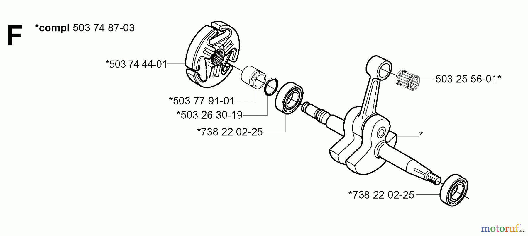 Jonsered Motorsägen CS2171 EPA - Jonsered Chainsaw (2005-05) CRANKSHAFT