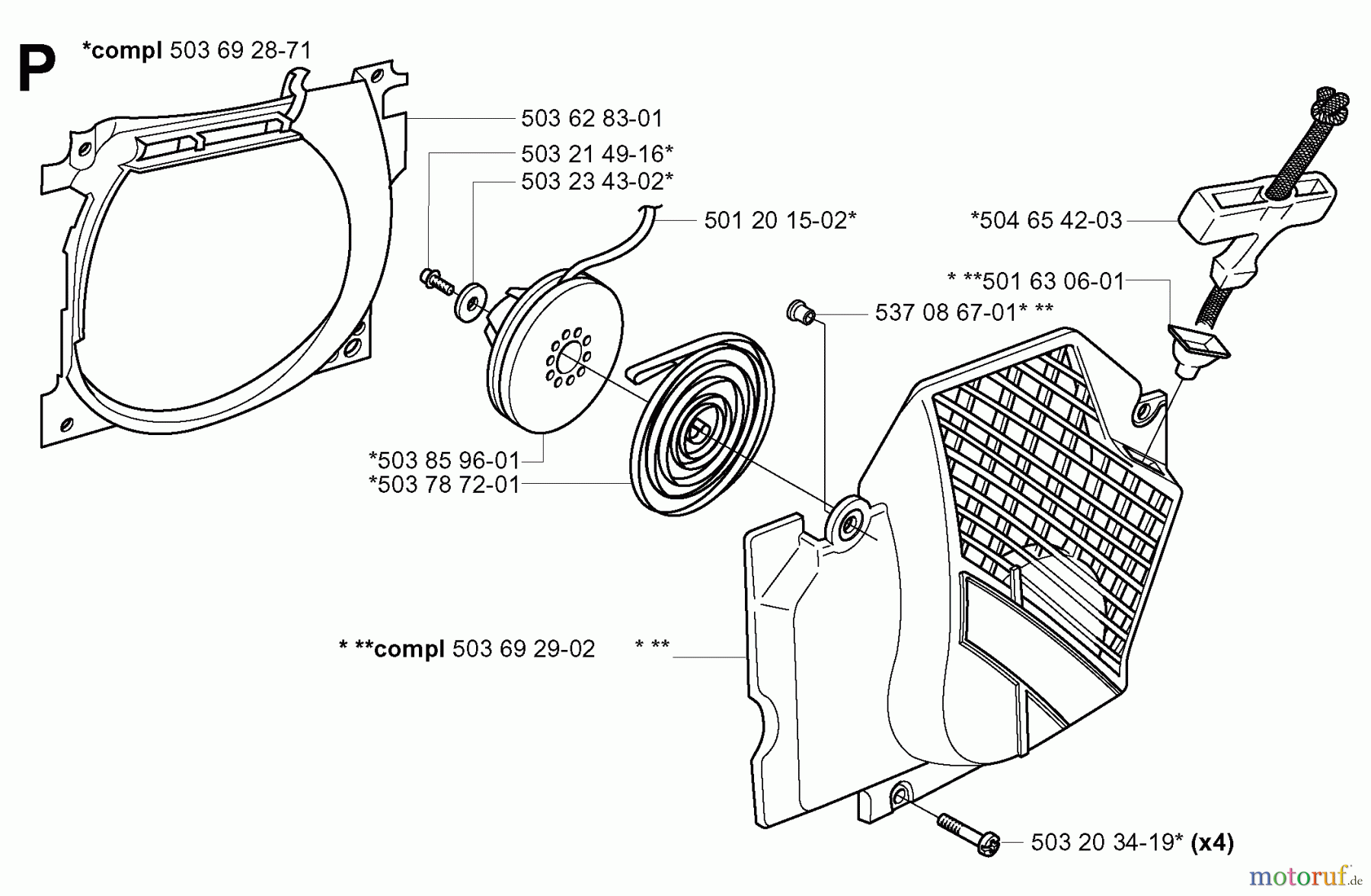 Jonsered Motorsägen CS2171 EPA - Jonsered Chainsaw (2005-05) STARTER