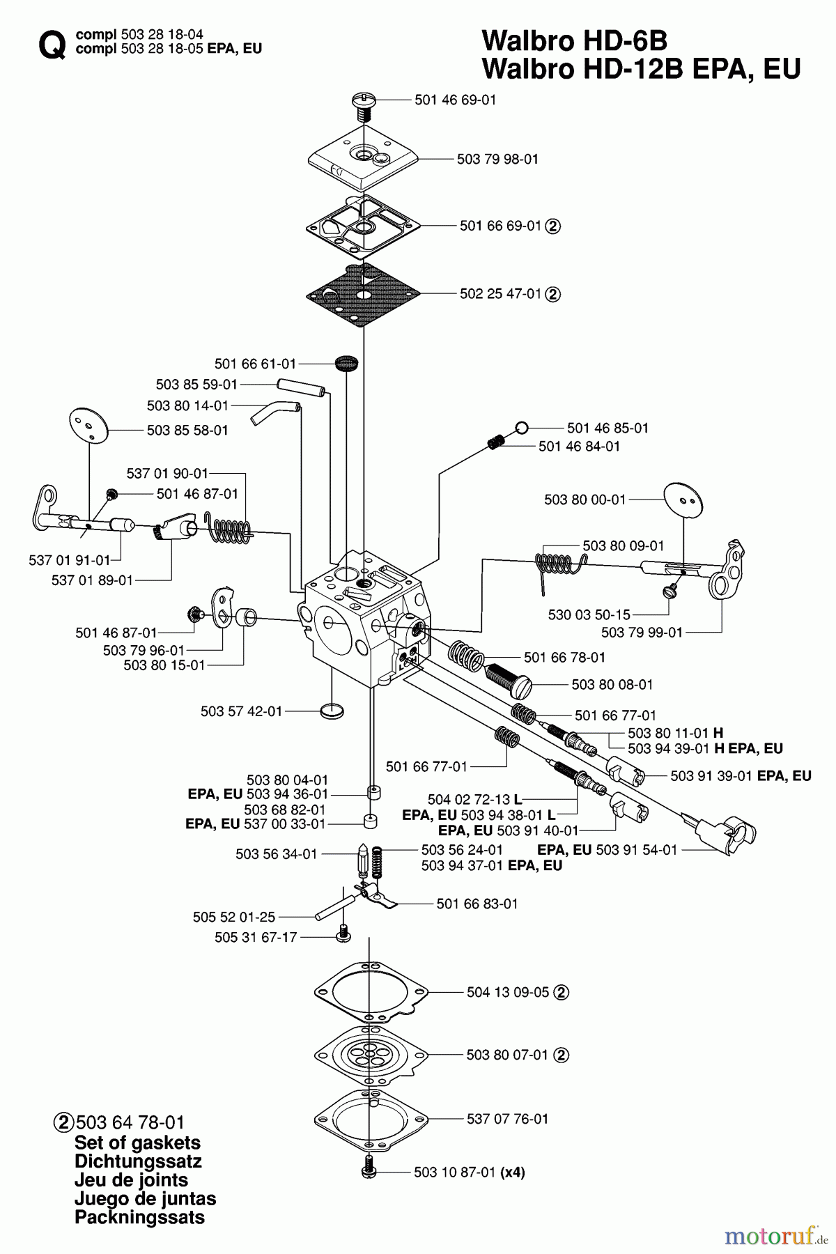 Jonsered Motorsägen CS2171 EPA - Jonsered Chainsaw (2007-01) CARBURETOR