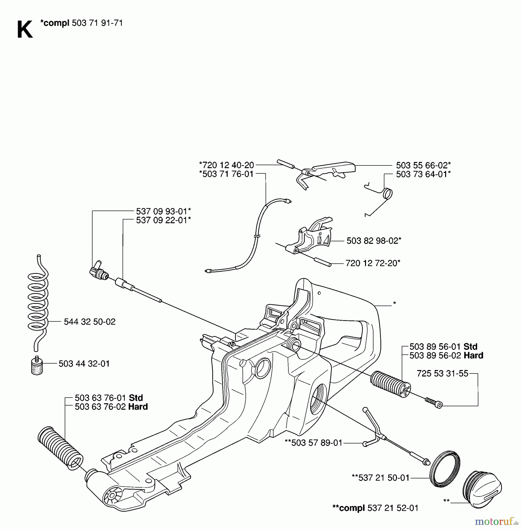 Jonsered Motorsägen CS2171 EPA - Jonsered Chainsaw (2007-01) FUEL TANK