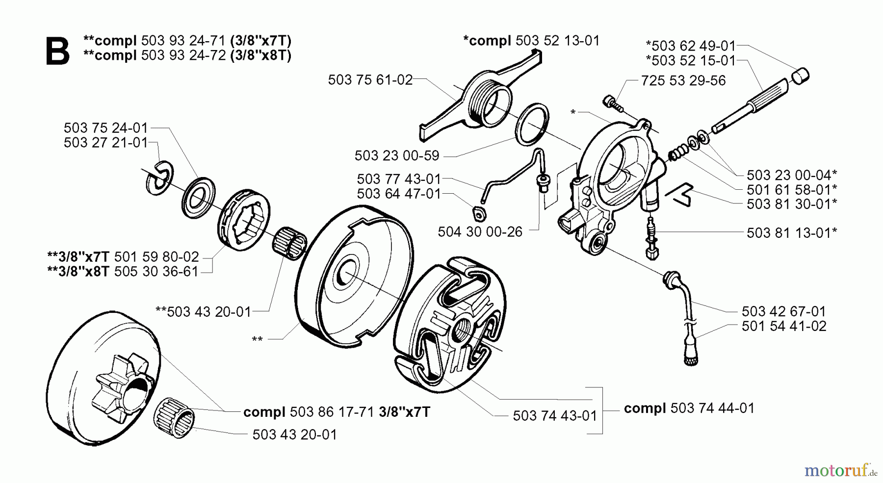  Jonsered Motorsägen CS2165 - Jonsered Chainsaw (2003-06) CLUTCH OIL PUMP