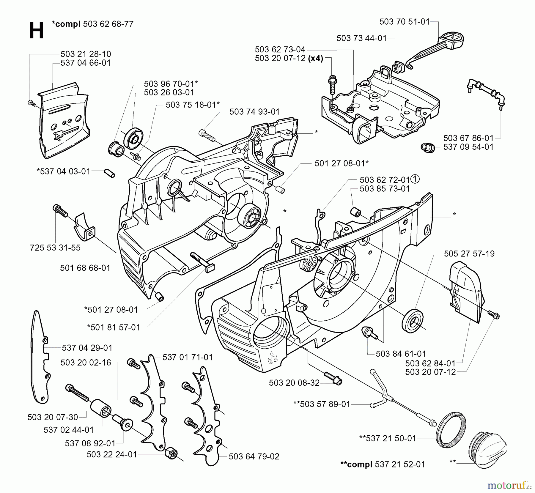  Jonsered Motorsägen CS2165 EPA - Jonsered Chainsaw (2005-05) CRANKCASE