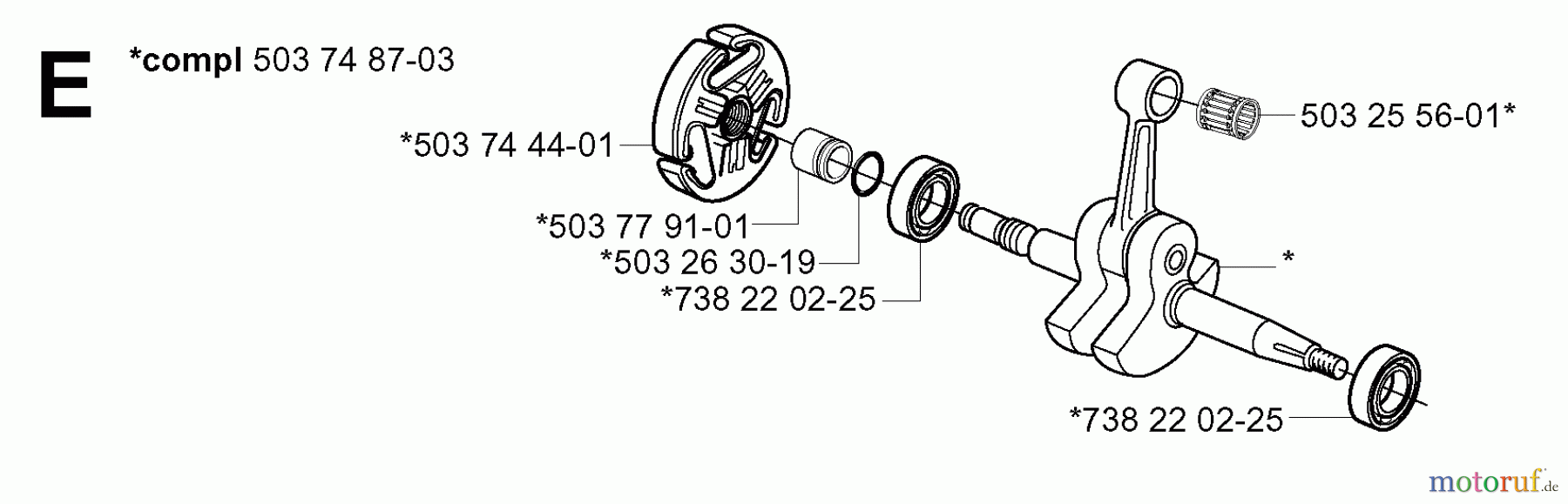  Jonsered Motorsägen CS2165 EPA - Jonsered Chainsaw (2005-05) CRANKSHAFT