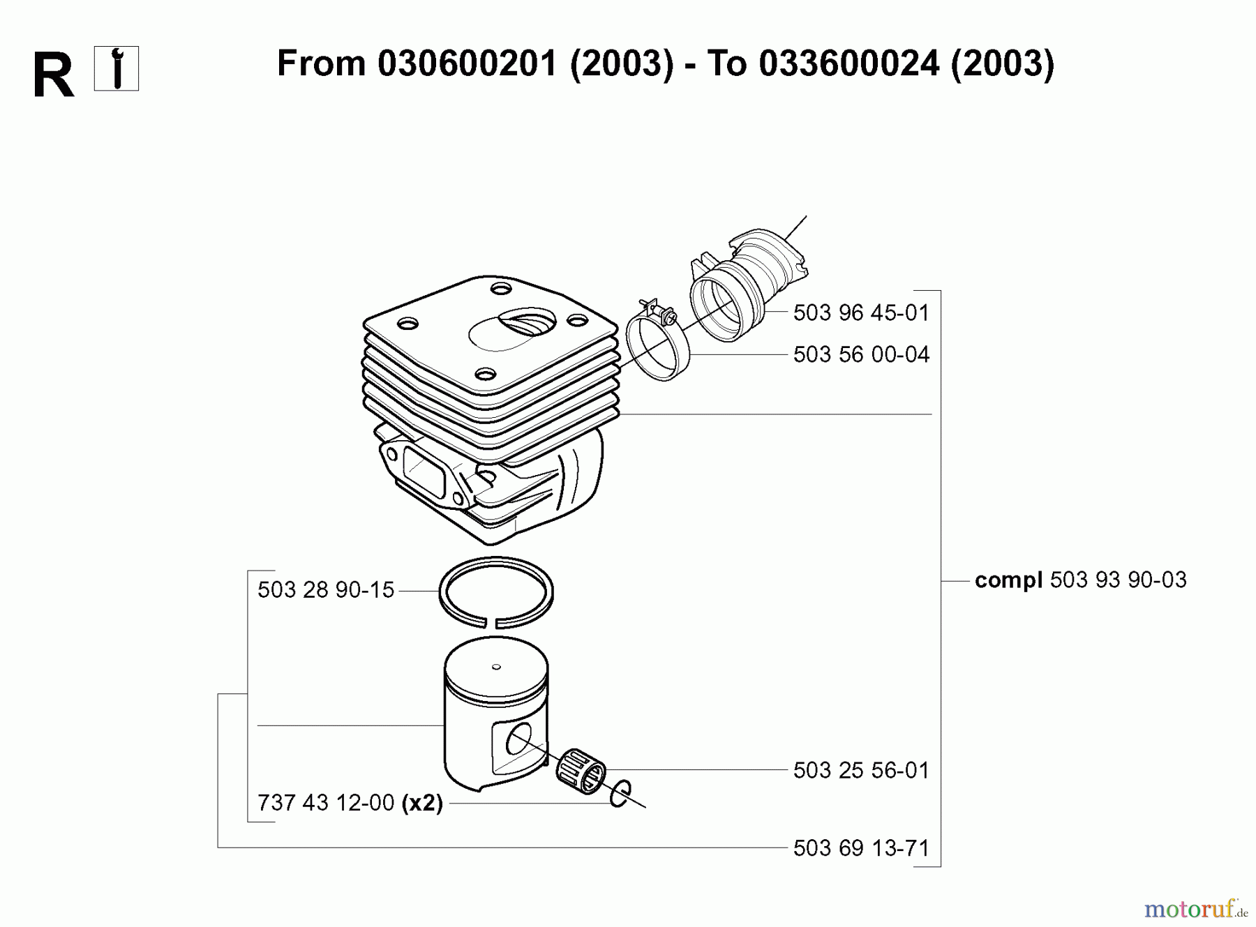  Jonsered Motorsägen CS2165 - Jonsered Chainsaw (2005-05) SERVICE UPDATES