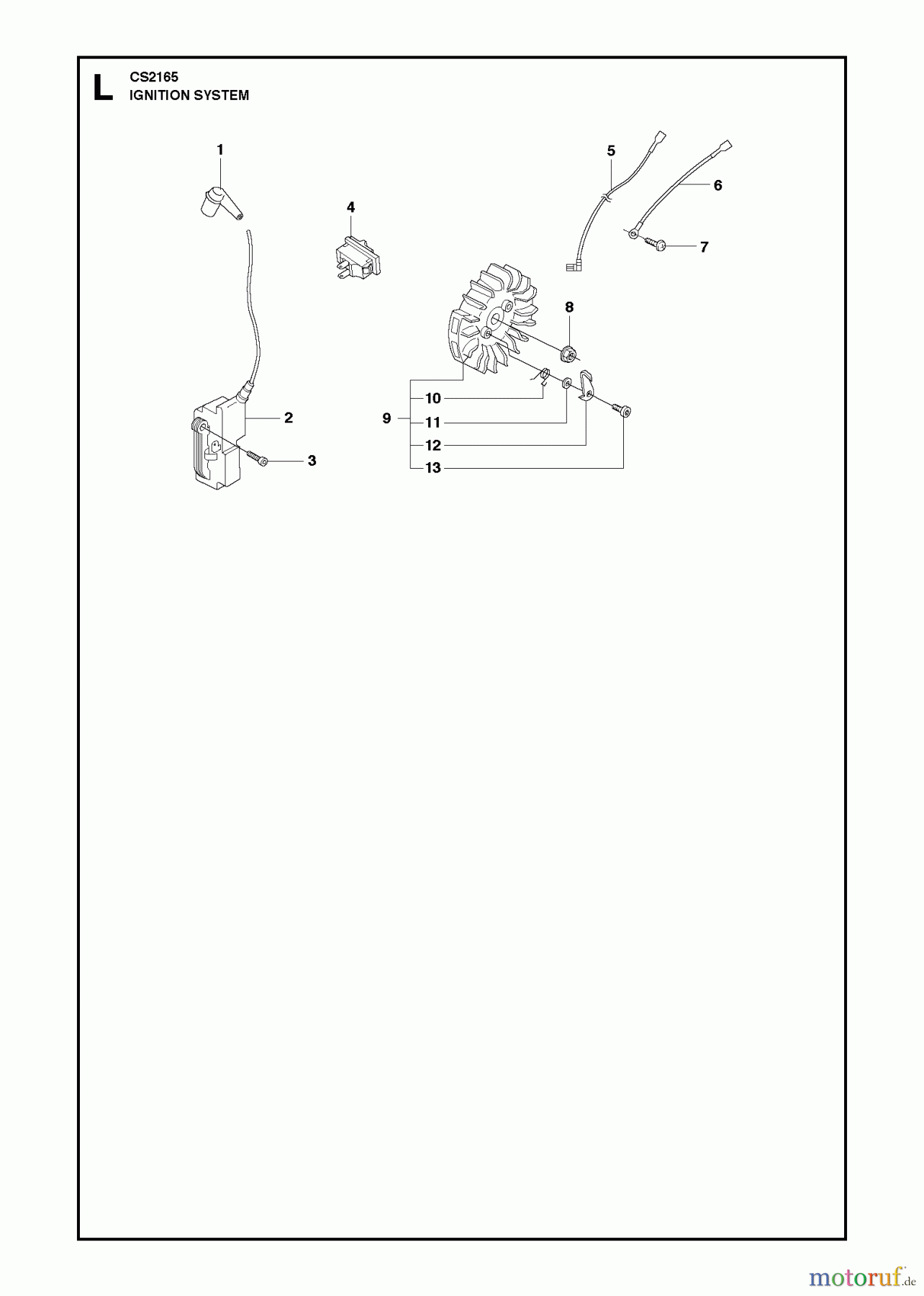 Jonsered Motorsägen CS2165 - Jonsered Chainsaw (2011-05) IGNITION SYSTEM