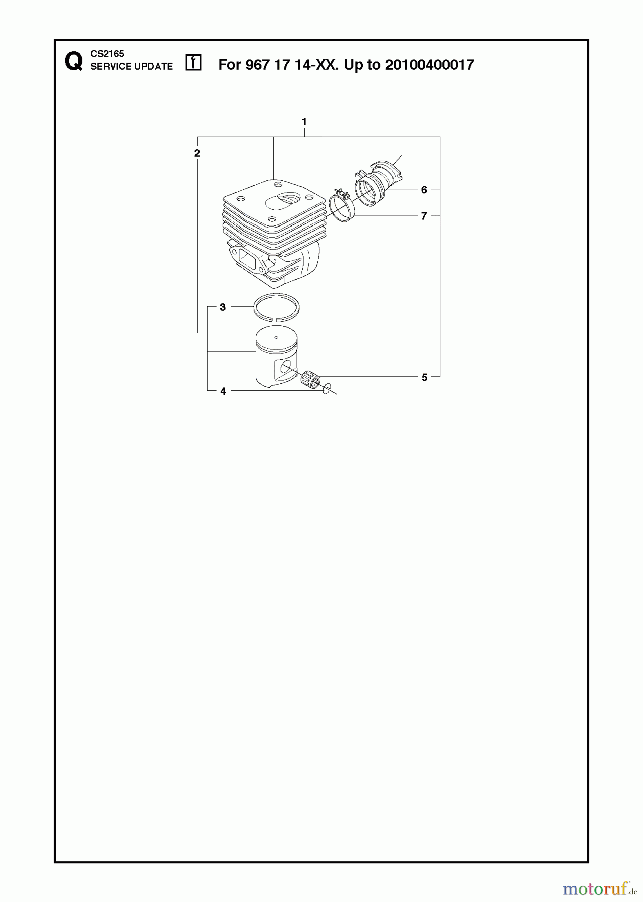 Jonsered Motorsägen CS2165 - Jonsered Chainsaw (2011-05) SERVICE UPDATES