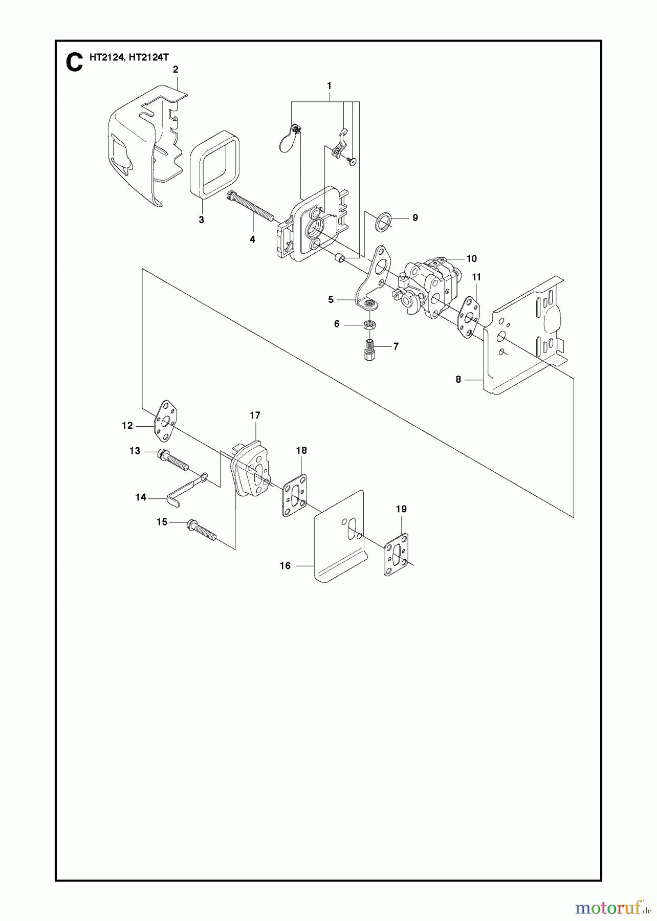  Jonsered Heckenscheren HT2124T - Jonsered Hedge Trimmer (2010-02) CARBURETOR AIR FILTER
