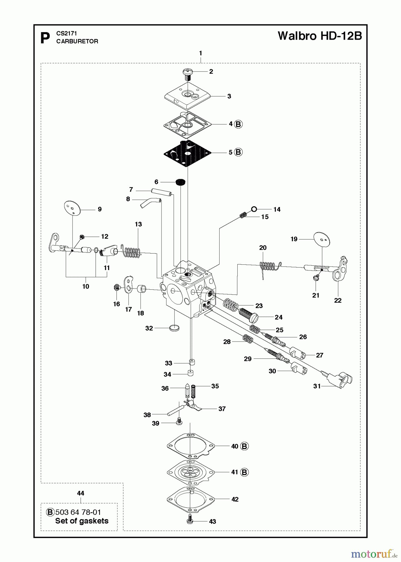 Jonsered Motorsägen CS2171 - Jonsered Chainsaw (2011-05) CARBURETOR
