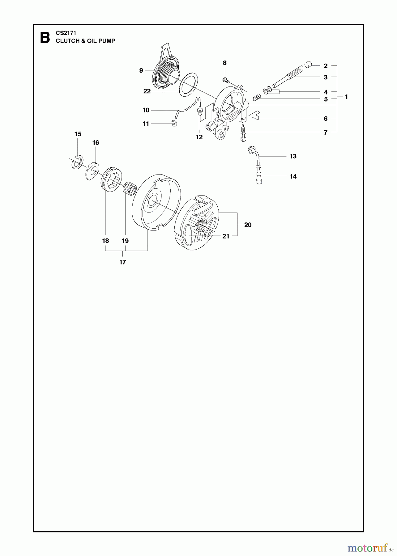  Jonsered Motorsägen CS2171 - Jonsered Chainsaw (2011-05) CLUTCH OIL PUMP