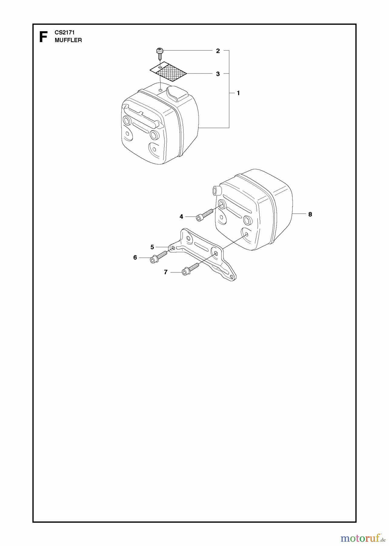  Jonsered Motorsägen CS2171 - Jonsered Chainsaw (2011-05) MUFFLER