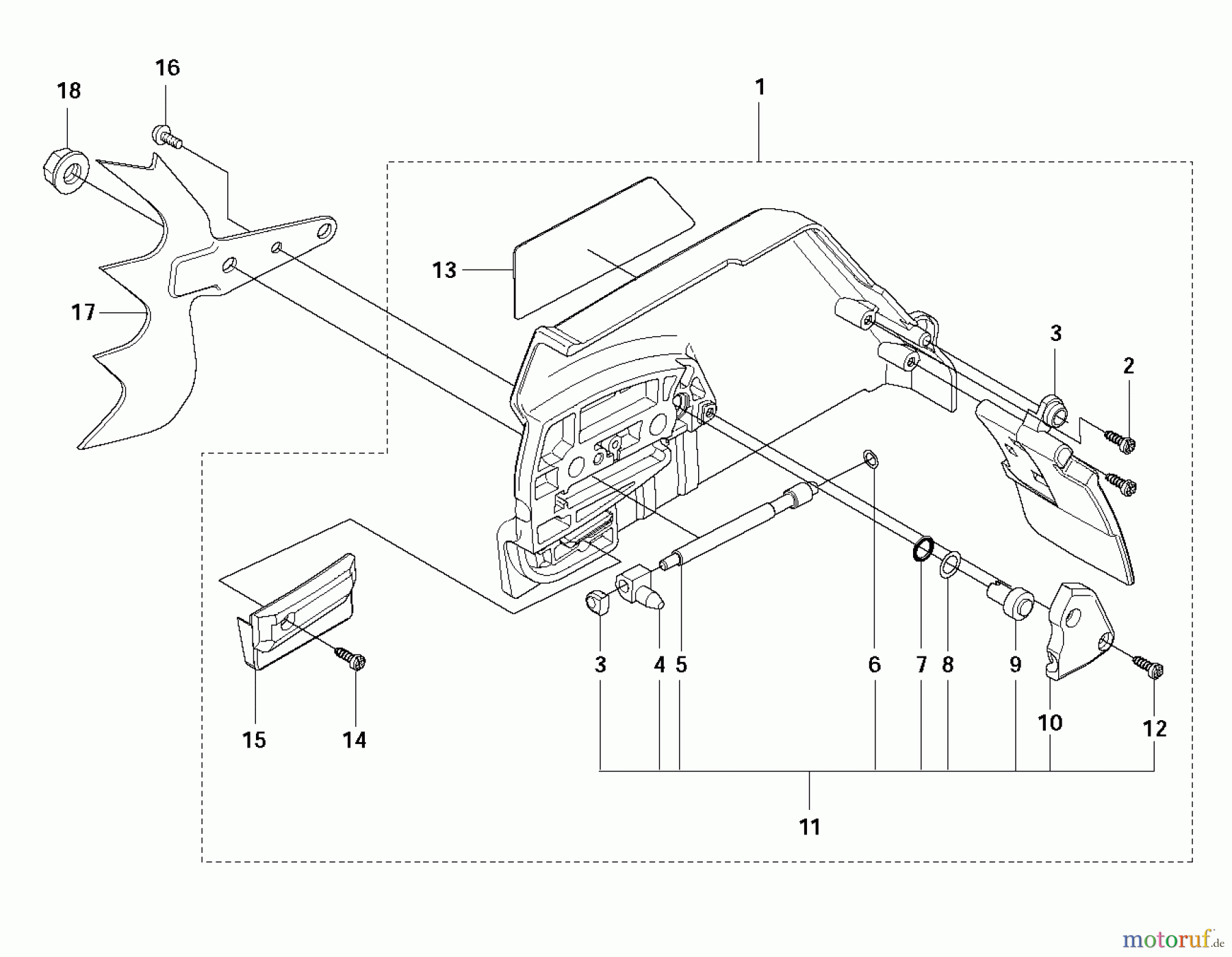 Jonsered Motorsägen CS2172 - Jonsered Chainsaw (2010-08) CLUTCH COVER #1