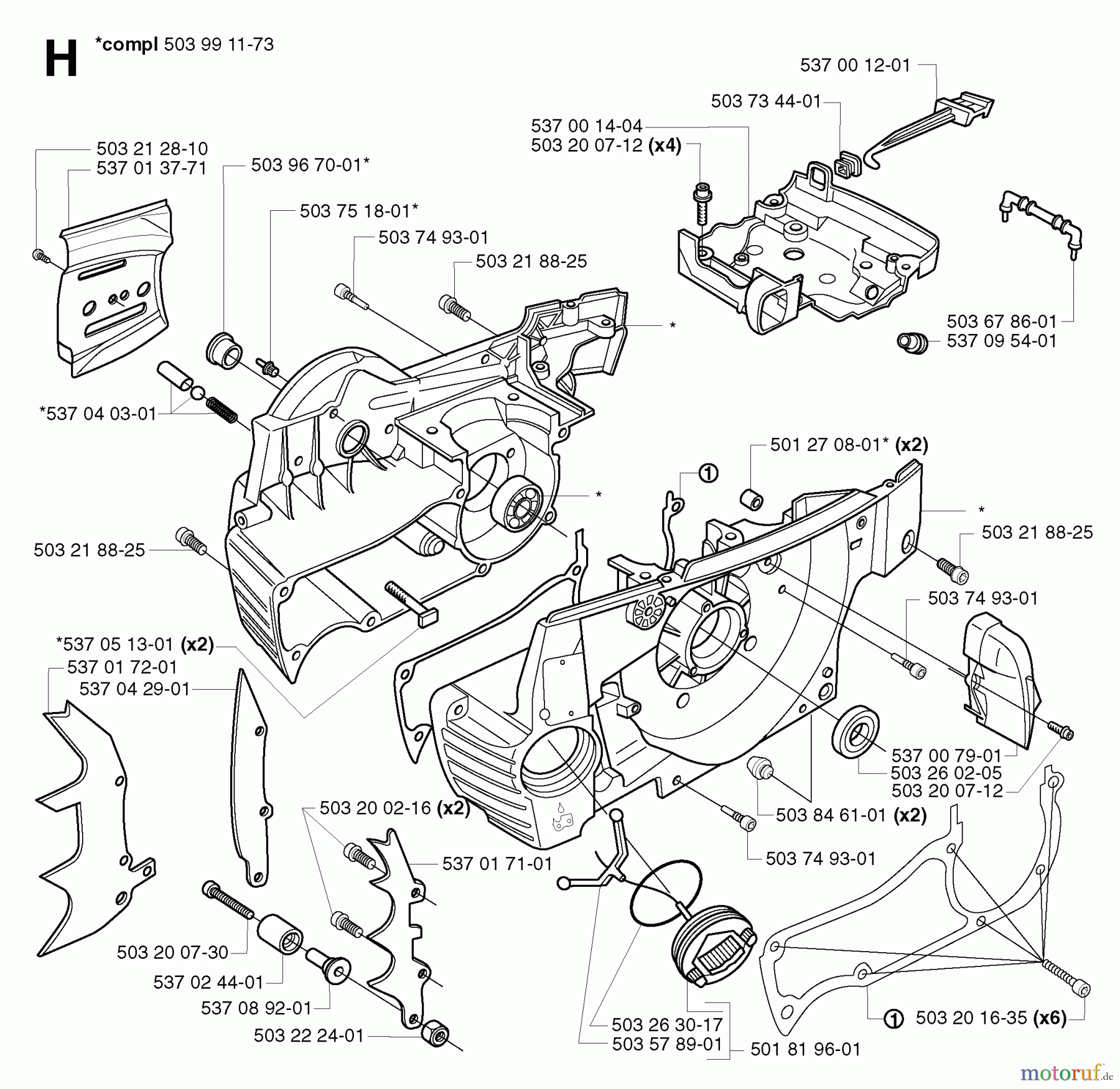 Jonsered Motorsägen CS2186 - Jonsered Chainsaw (2002-08) CRANKCASE