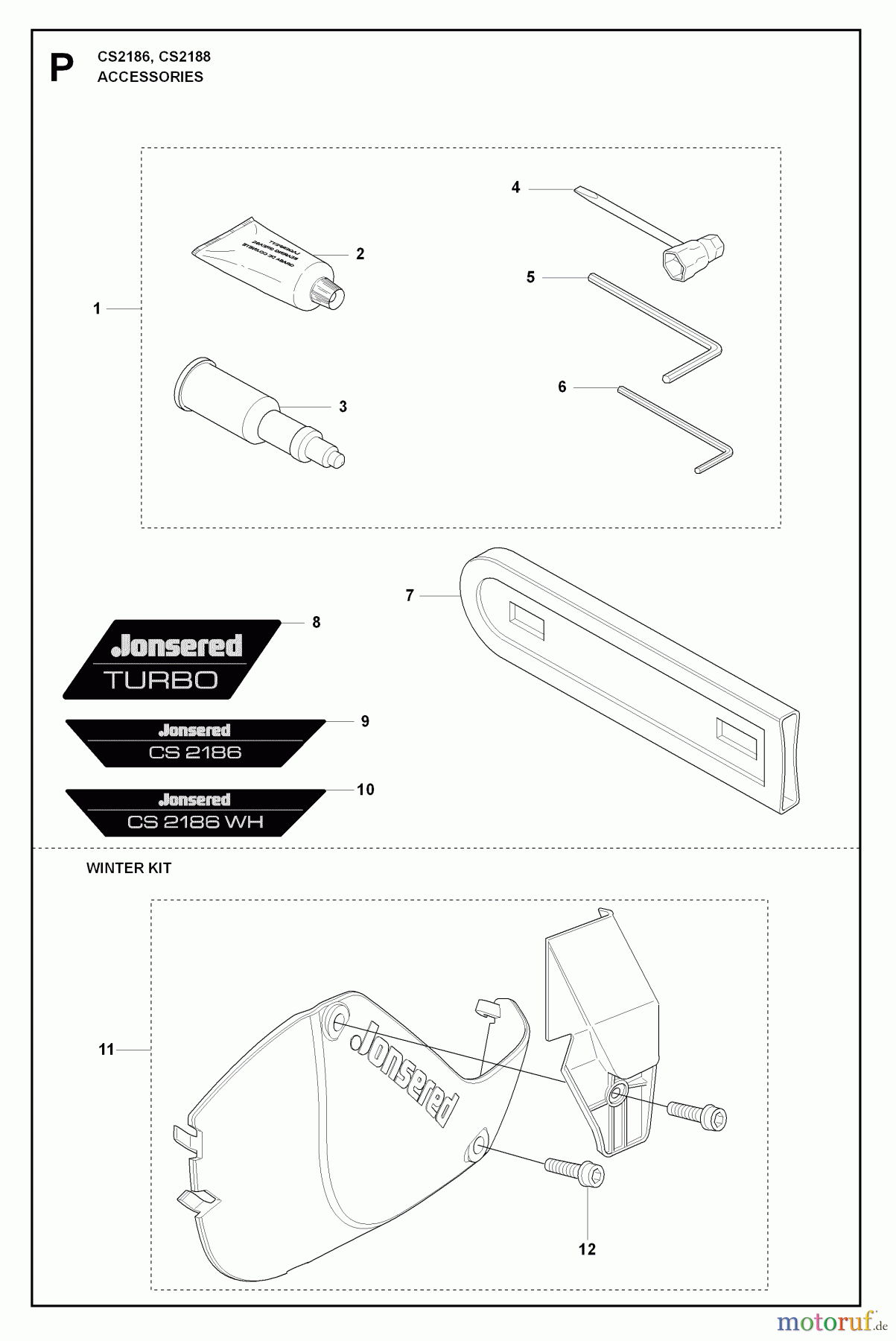 Jonsered Motorsägen CS2188 - Jonsered Chainsaw (2009-05) ACCESSORIES