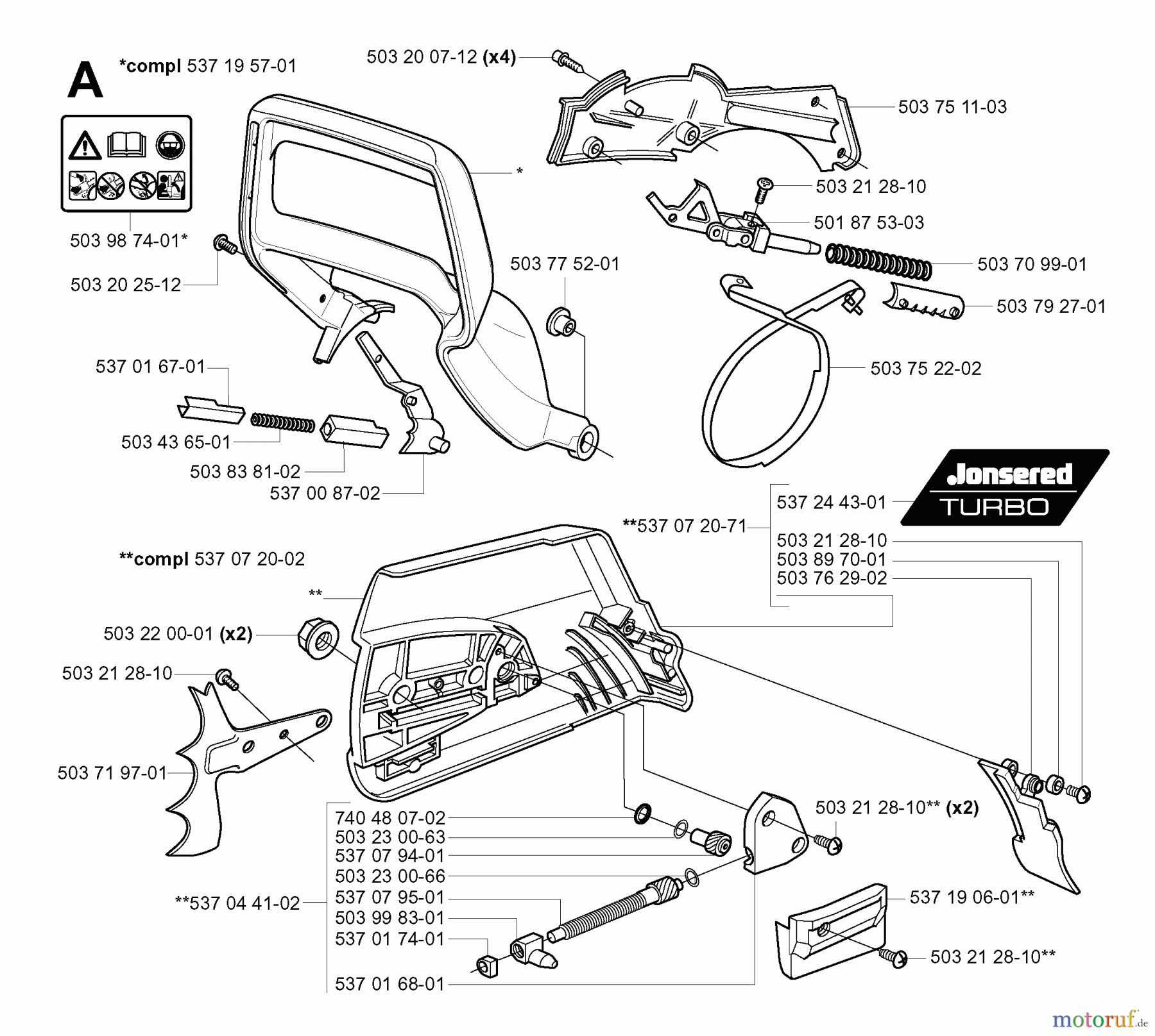 Jonsered Motorsägen CS2186 EPA - Jonsered Chainsaw (2005-03) CHAIN BRAKE #1