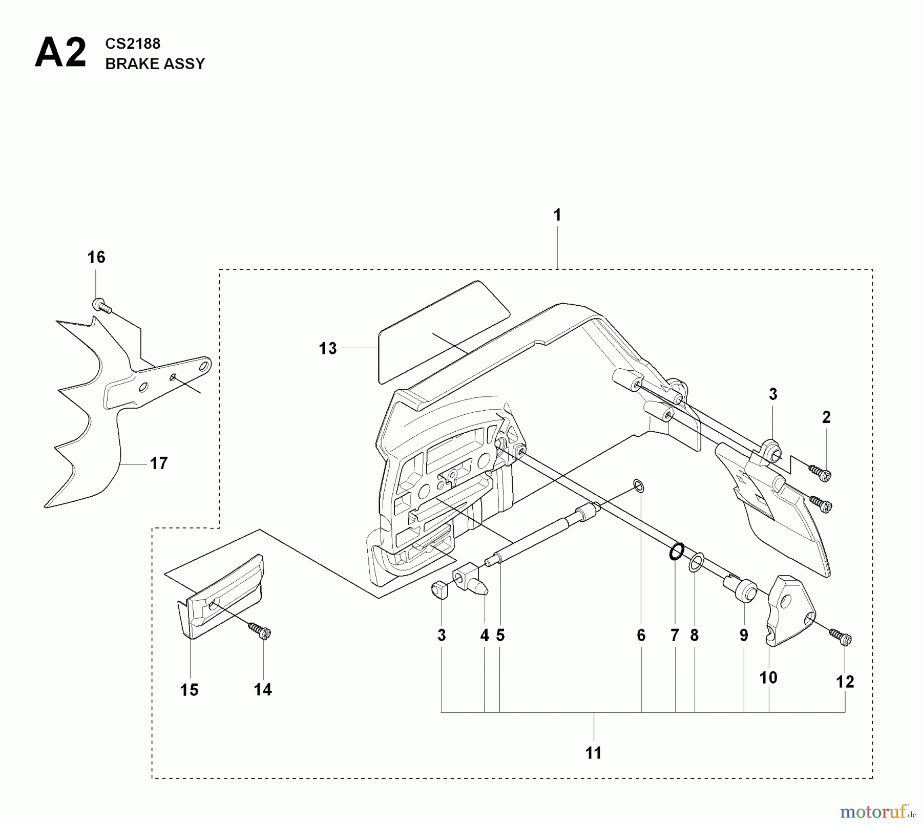 Jonsered Motorsägen CS2188 - Jonsered Chainsaw (2009-05) CHAIN BRAKE #2