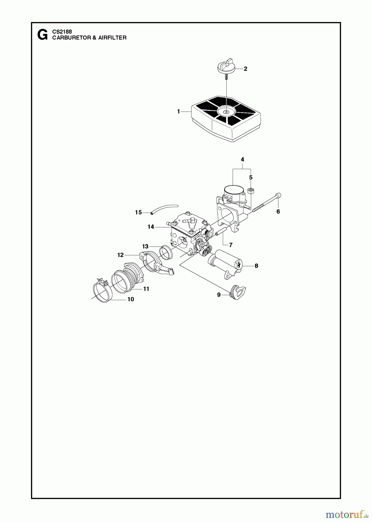 Jonsered Motorsägen CS2188 - Jonsered Chainsaw (2011-05) CARBURETOR AIR FILTER