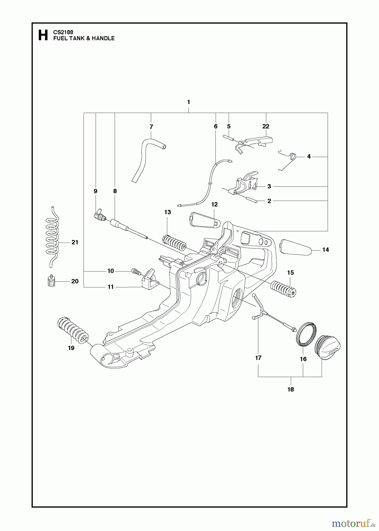 Jonsered Motorsägen CS2188 - Jonsered Chainsaw (2011-05) FUEL TANK