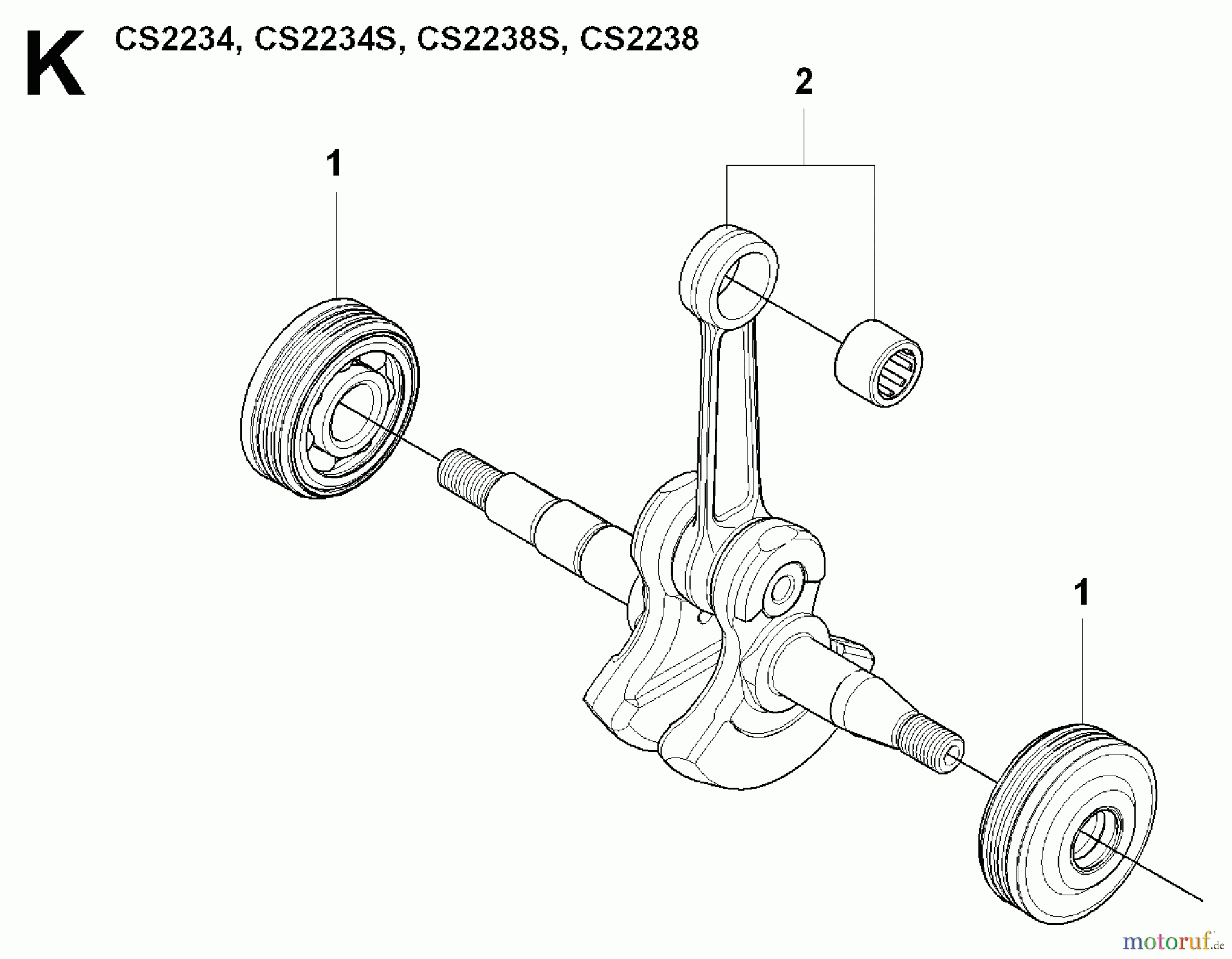 Jonsered Motorsägen CS2234 - Jonsered Chainsaw (2009-04) CRANKSHAFT