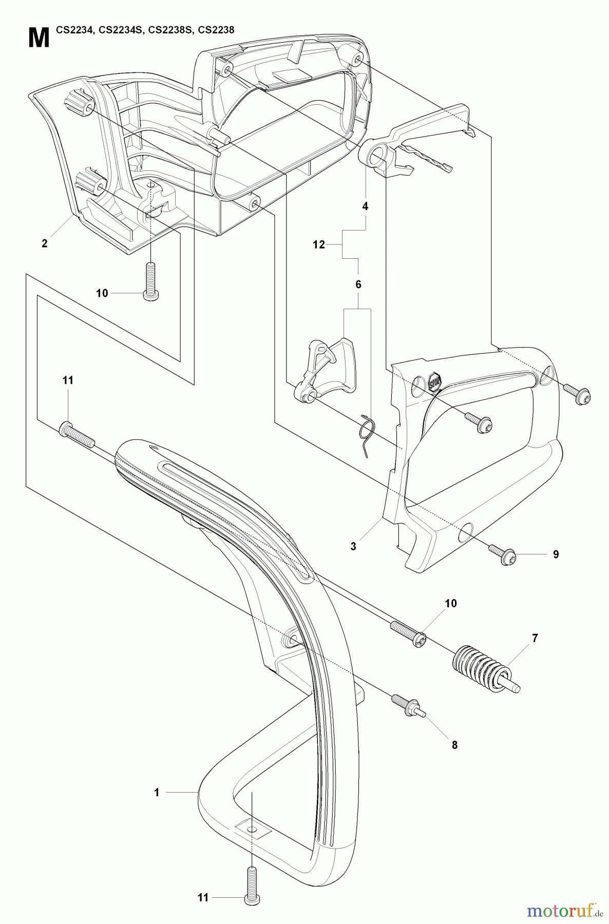 Jonsered Motorsägen CS2234 S - Jonsered Chainsaw (2009-04) HANDLE CONTROLS