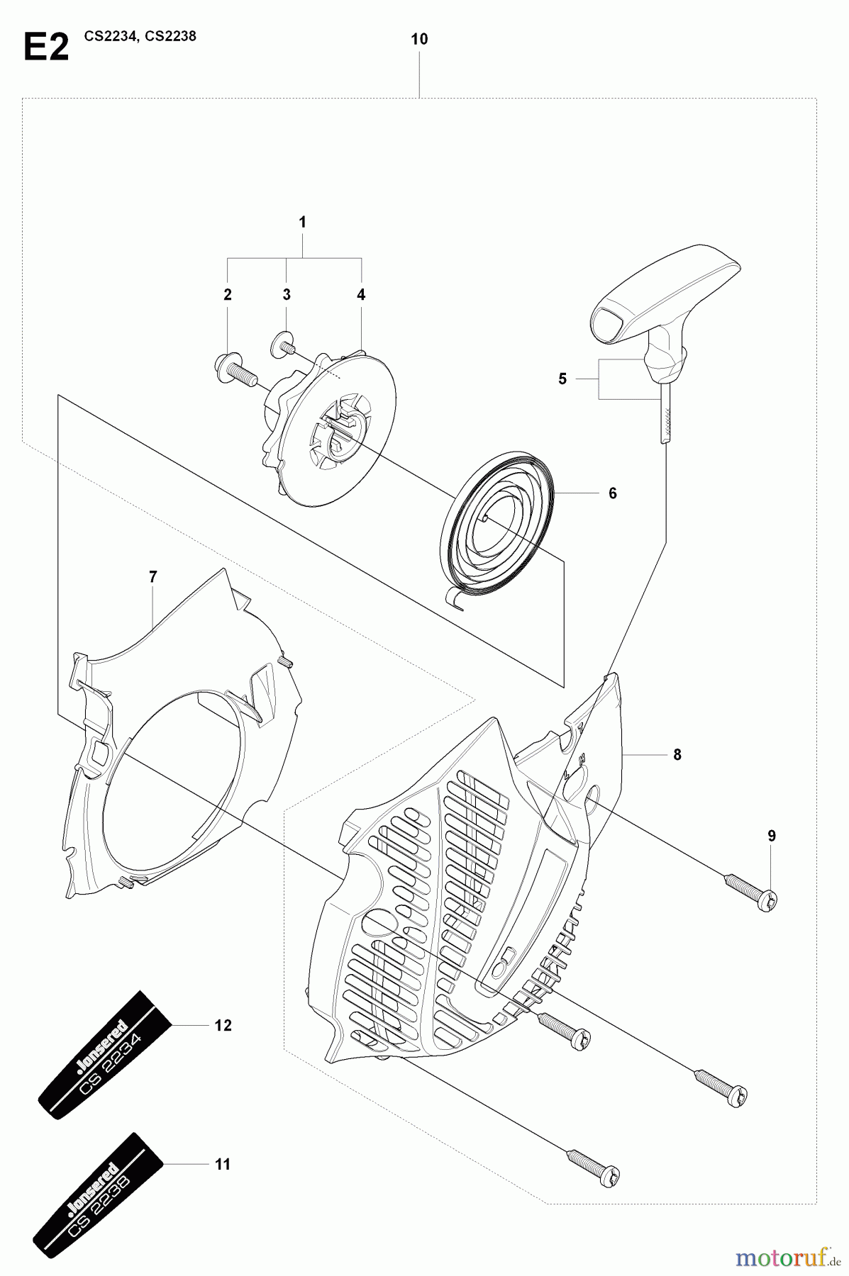 Jonsered Motorsägen CS2234 - Jonsered Chainsaw (2009-04) STARTER