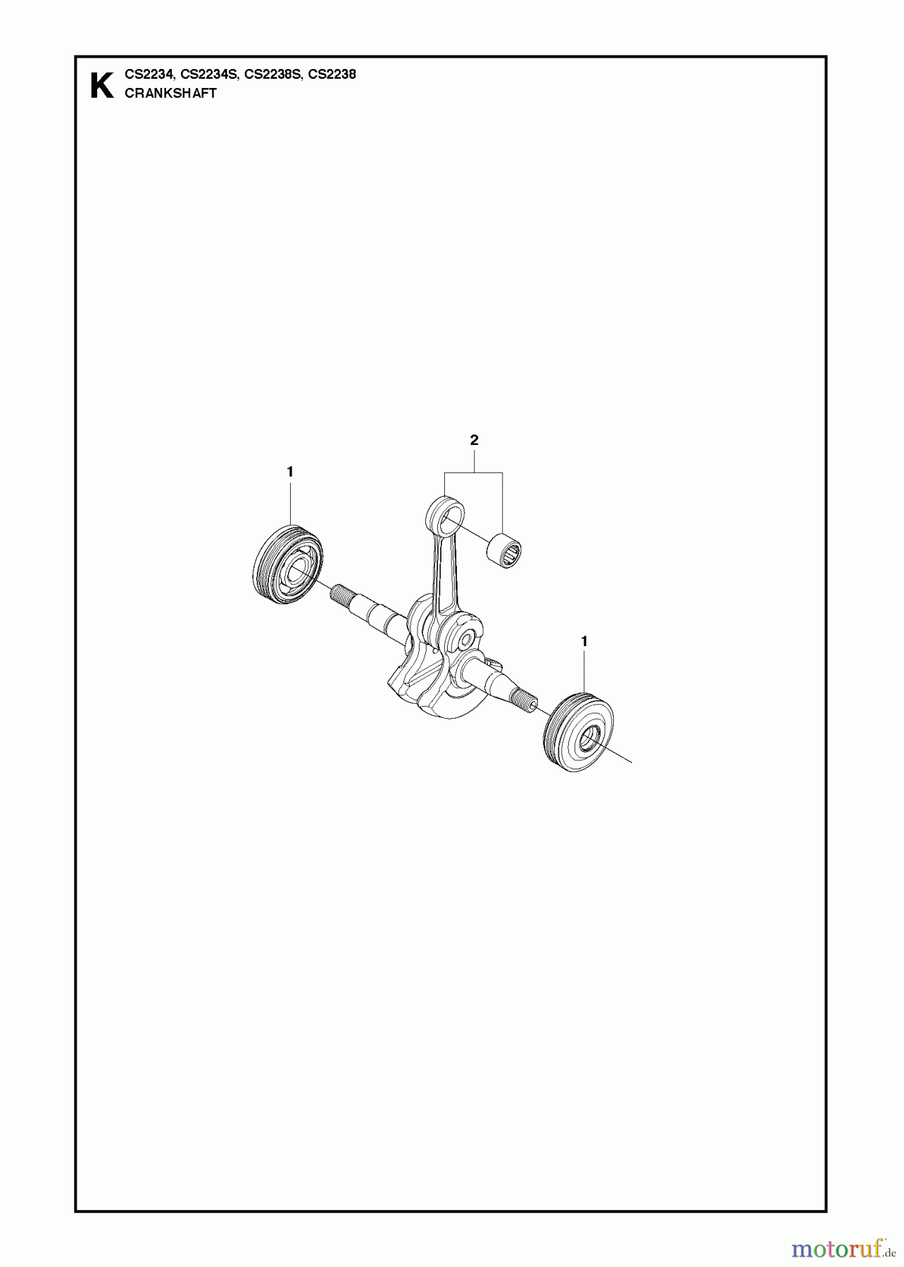 Jonsered Motorsägen CS2234 - Jonsered Chainsaw (2010-04) CRANKSHAFT