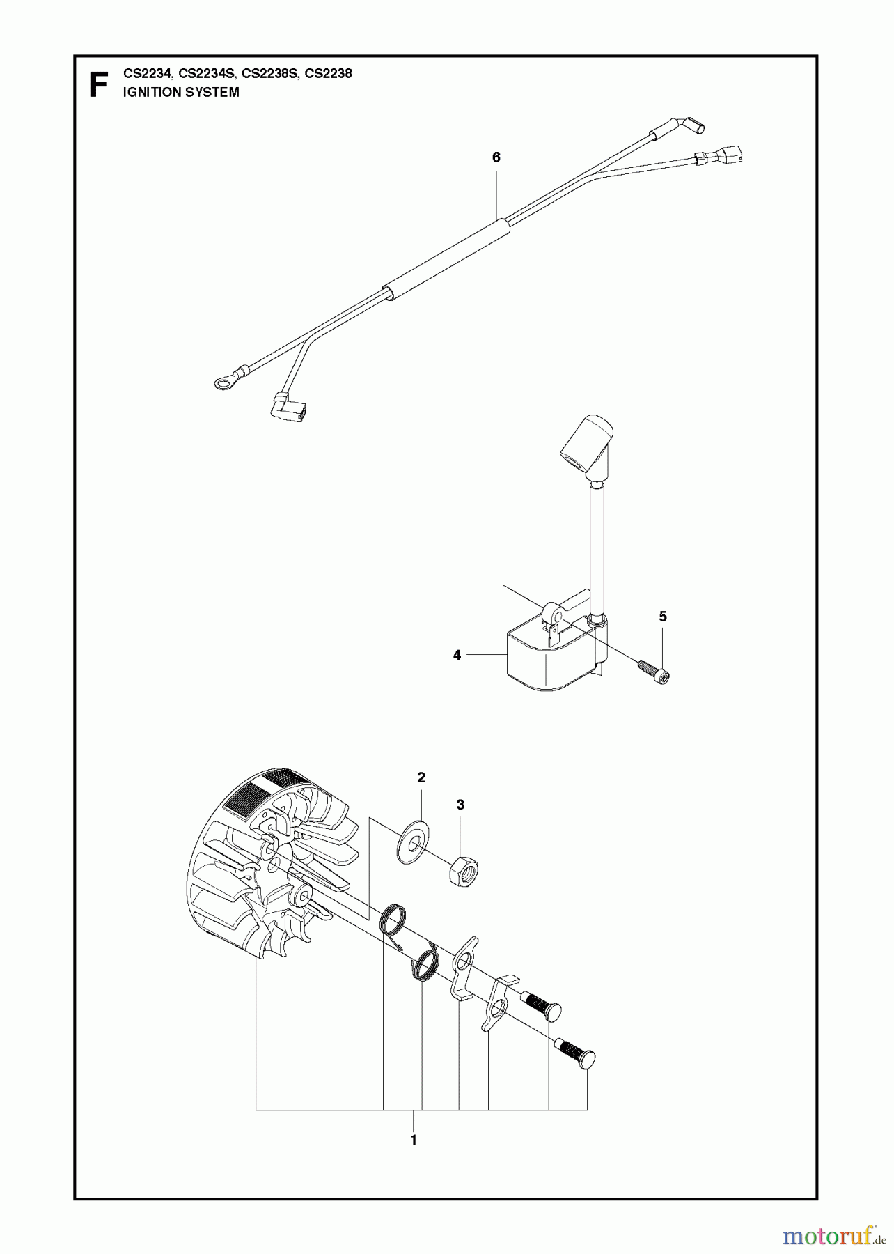 Jonsered Motorsägen CS2238 - Jonsered Chainsaw (2010-04) IGNITION SYSTEM