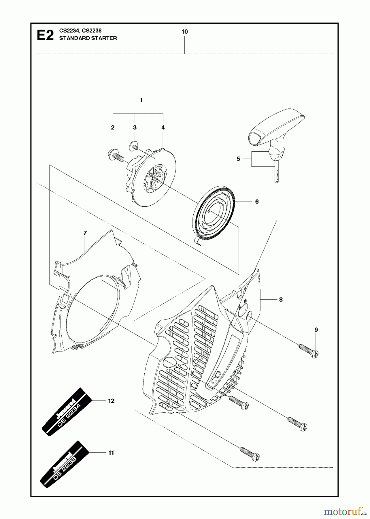 Jonsered Motorsägen CS2234 - Jonsered Chainsaw (2010-04) STARTER
