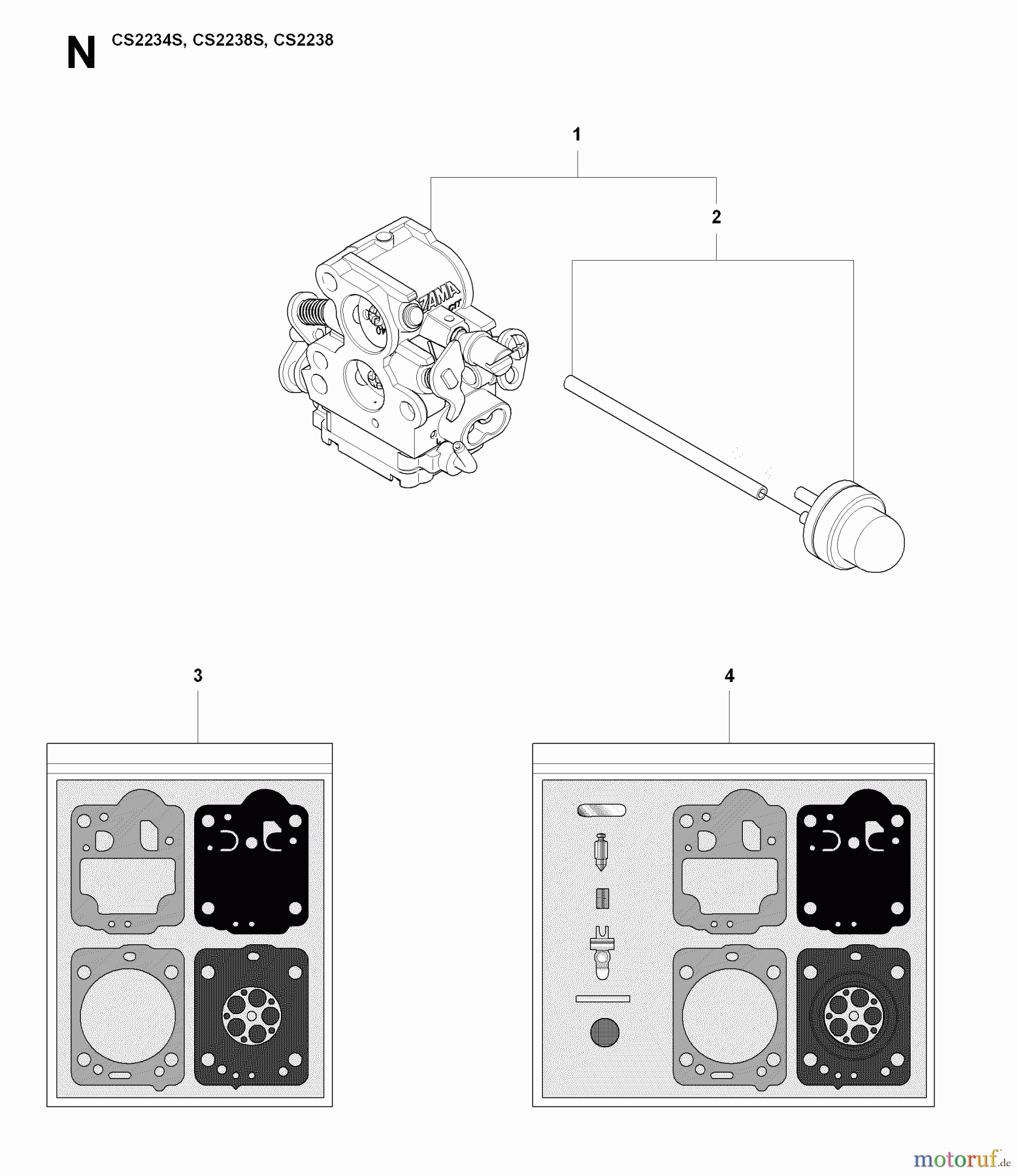 Jonsered Motorsägen CS2234 S - Jonsered Chainsaw (2009-01) CARBURETOR