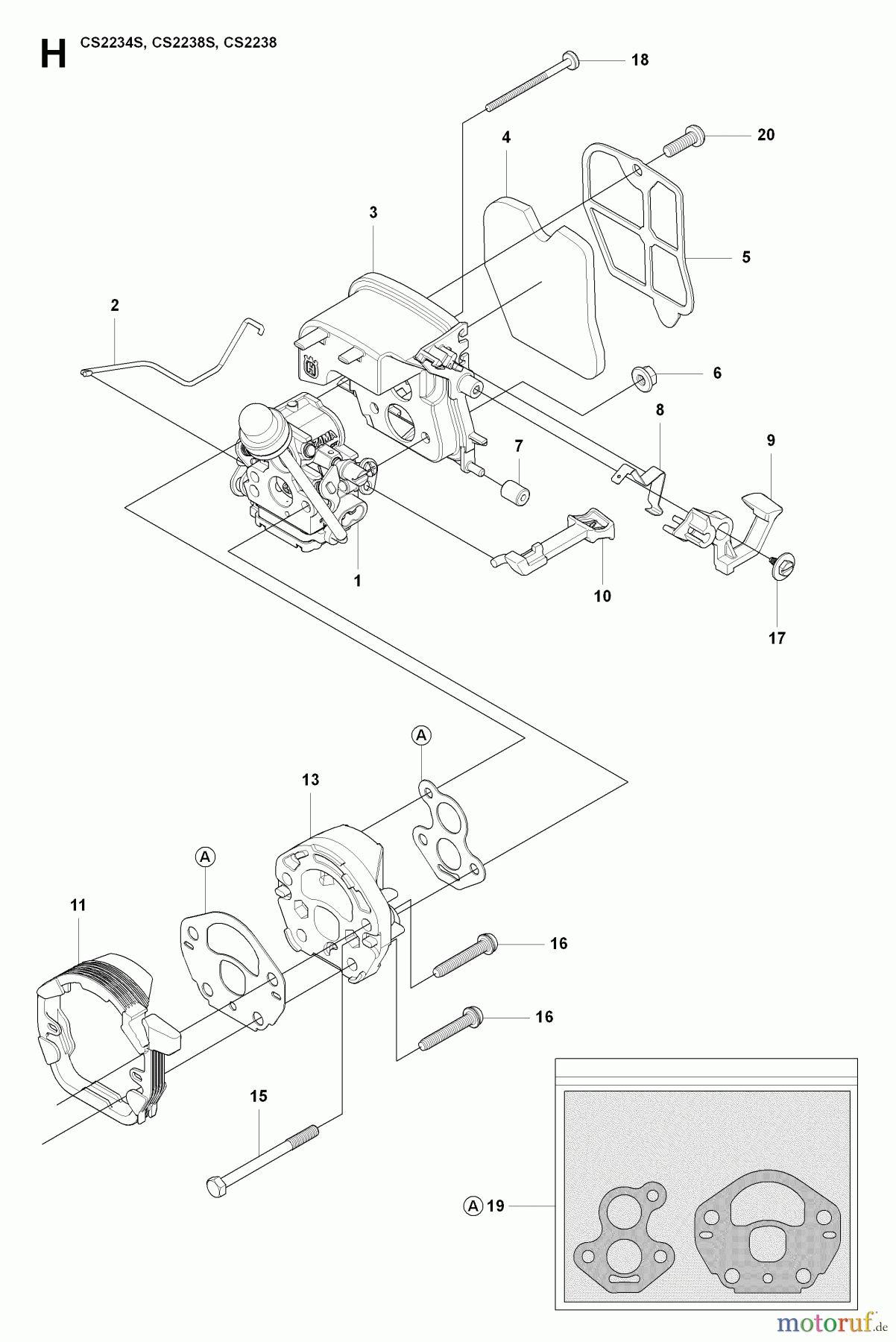 Jonsered Motorsägen CS2238 - Jonsered Chainsaw (2009-01) CARBURETOR AIR FILTER