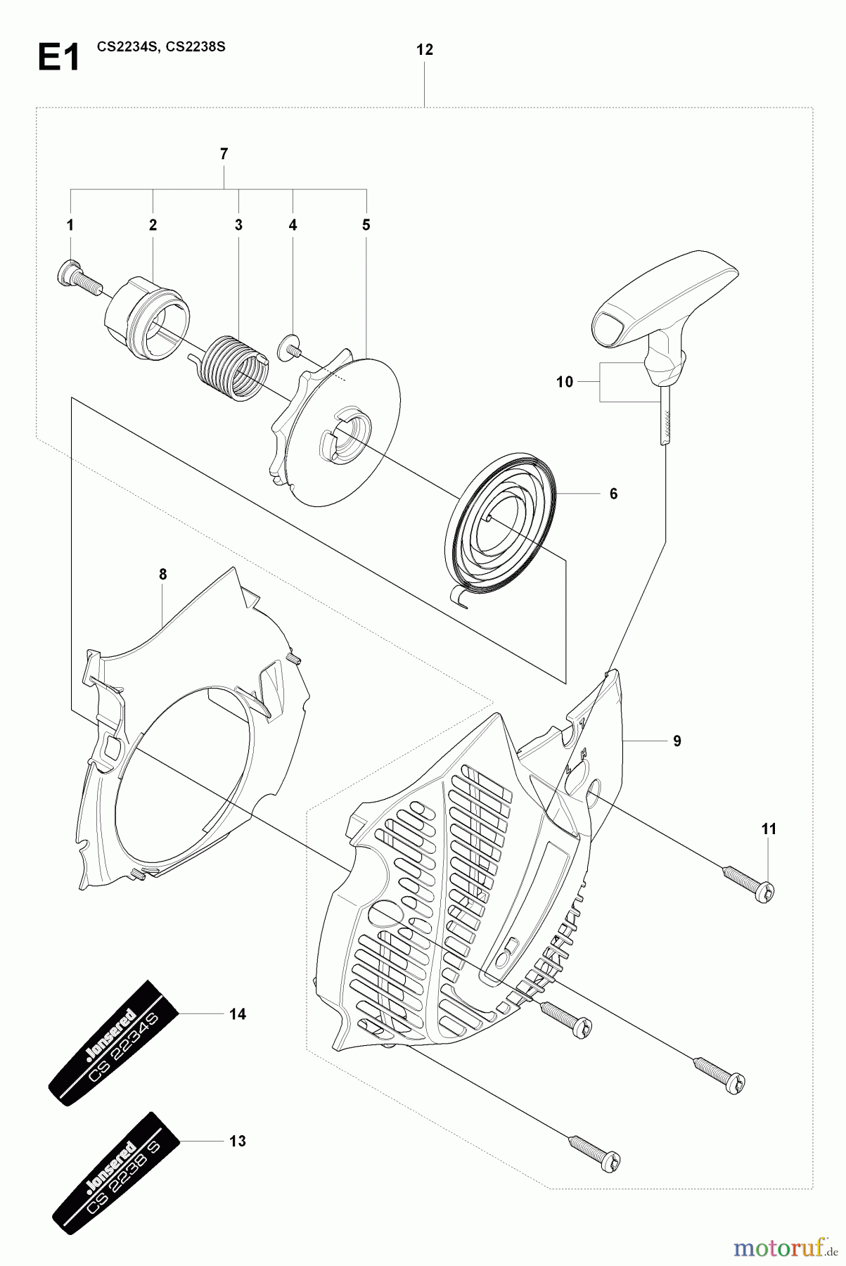 Jonsered Motorsägen CS2234 S - Jonsered Chainsaw (2009-04) STARTER
