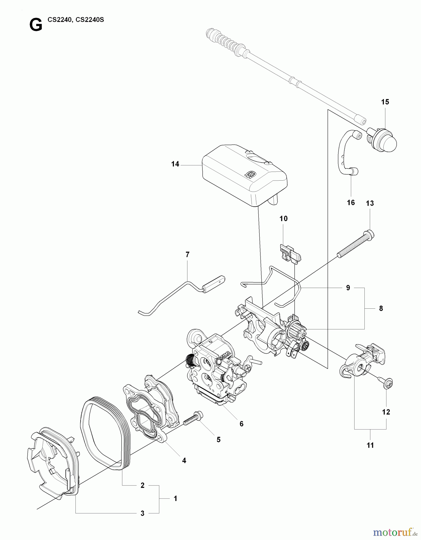 Jonsered Motorsägen CS2240 S - Jonsered Chainsaw (2009-02) CARBURETOR AIR FILTER