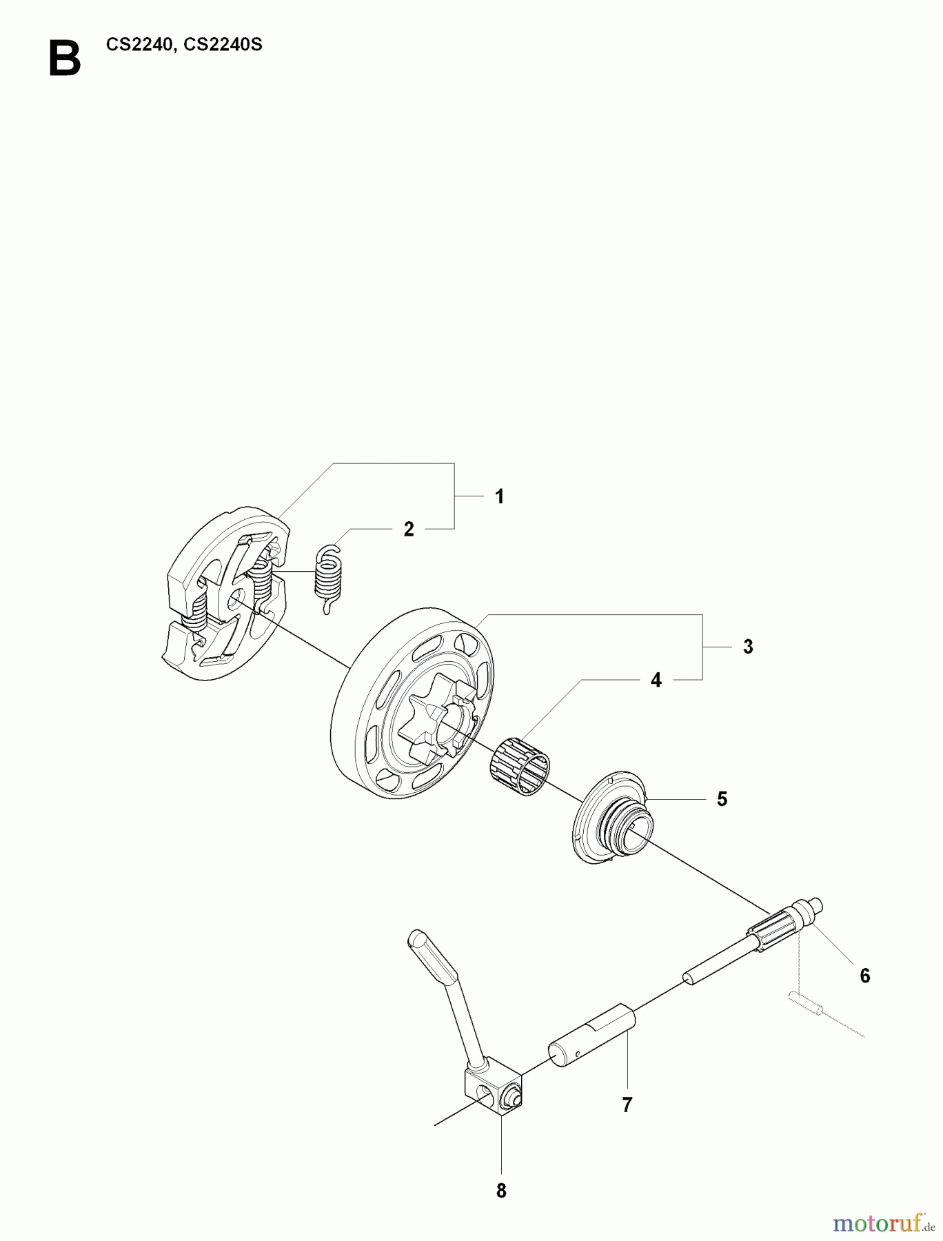Jonsered Motorsägen CS2240 - Jonsered Chainsaw (2009-02) CLUTCH OIL PUMP